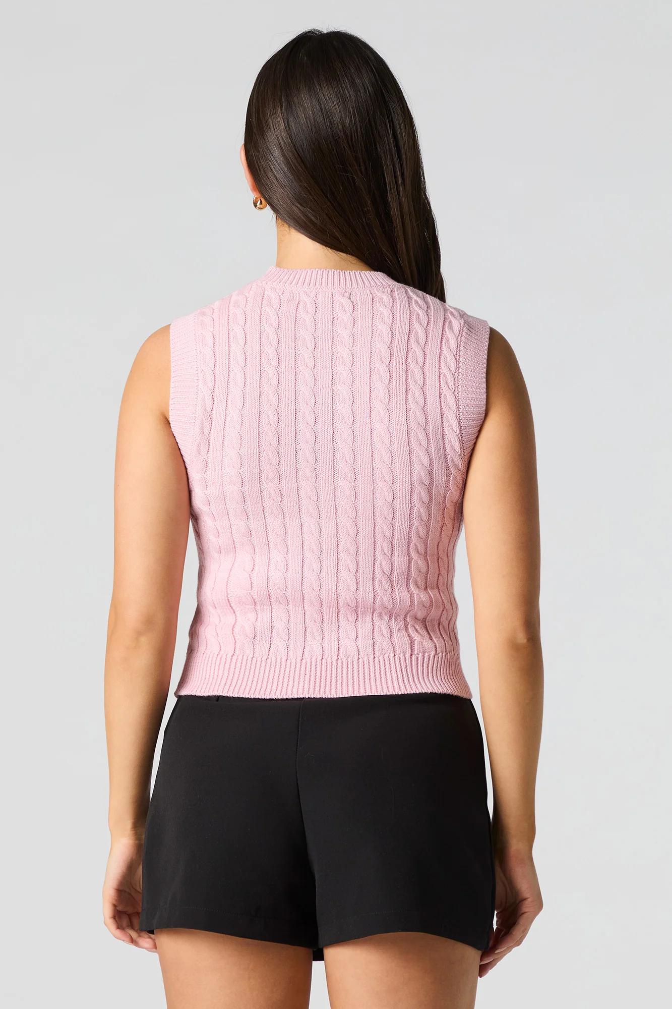 Embroidered Cable Knit Sweater Vest - Image 2
