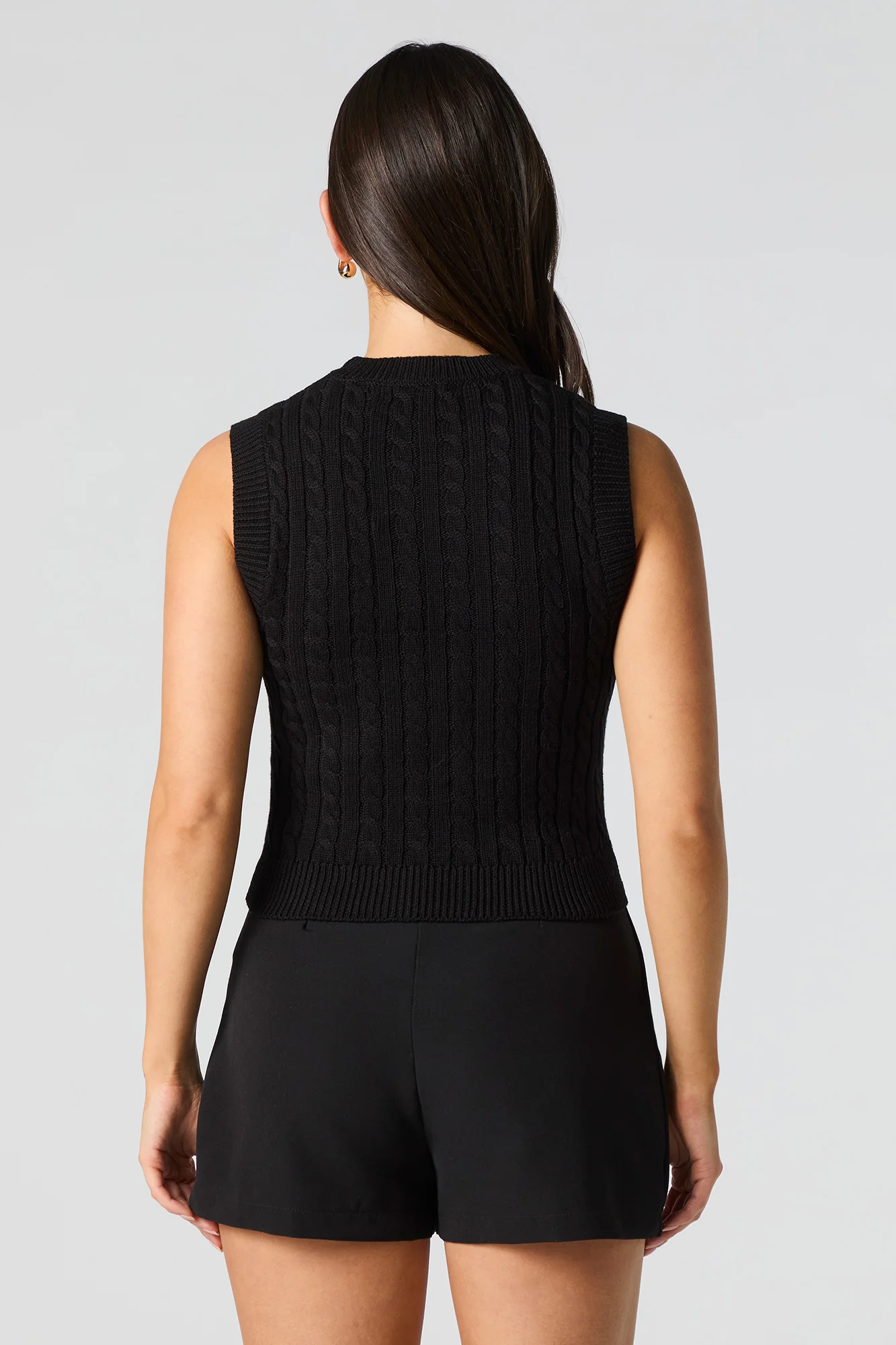 Embroidered Cable Knit Sweater Vest - Image 5