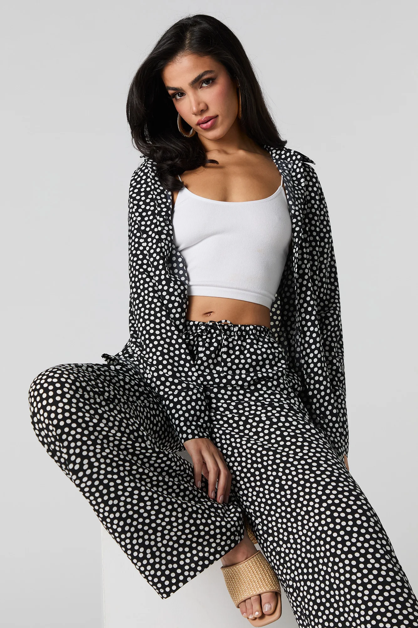 Pantalon fluide imprimé à taille coulissante - Image 4