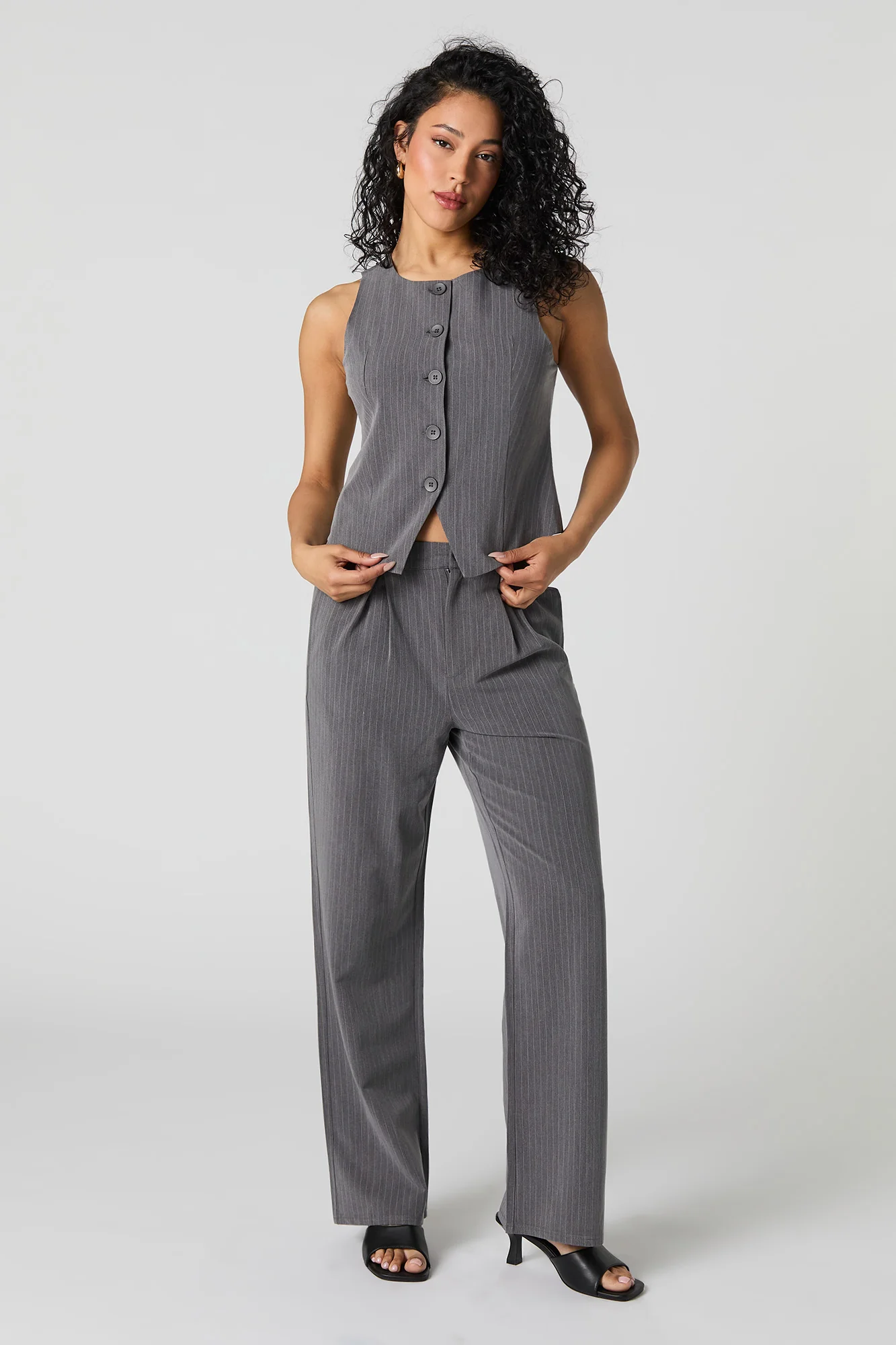 Pantalon habillé à jambe droite avec fines rayures - Image 4