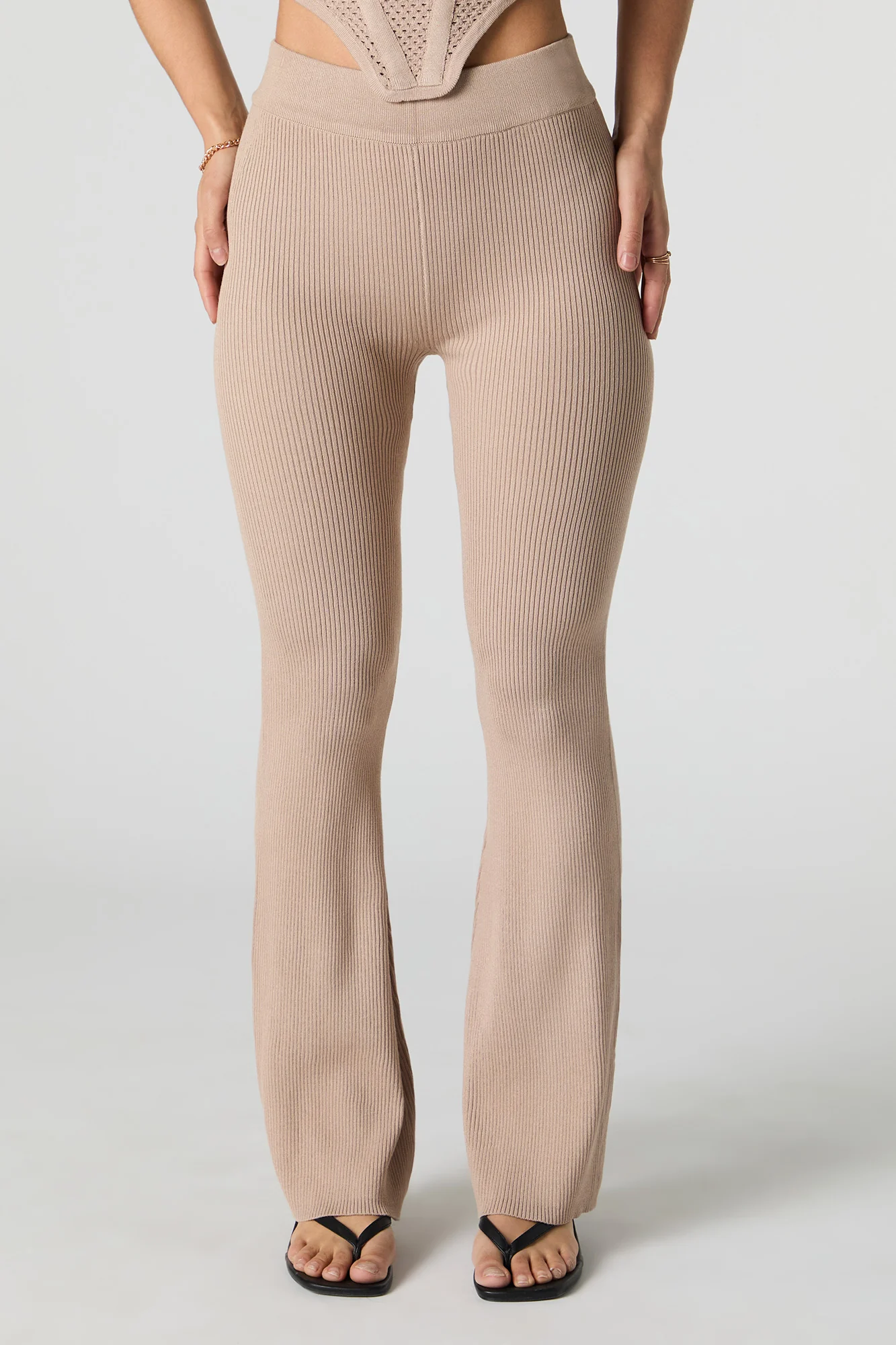 Ribbed Knit Flare Pant - Image 2