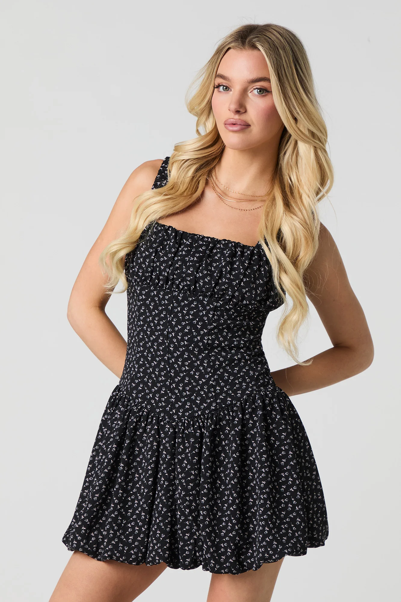 Ruched Fit & Flare Mini Bubble Dress - Image 11