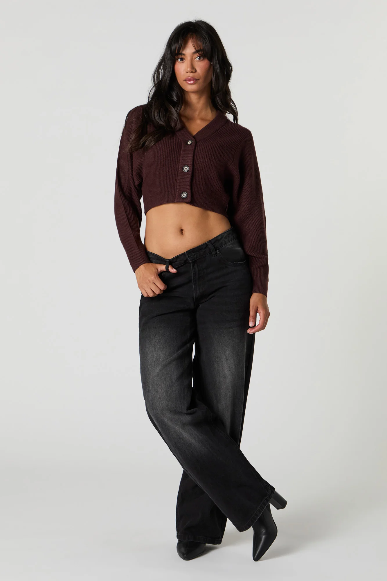 Ribbed Knit Cropped Cardigan - Image 6
