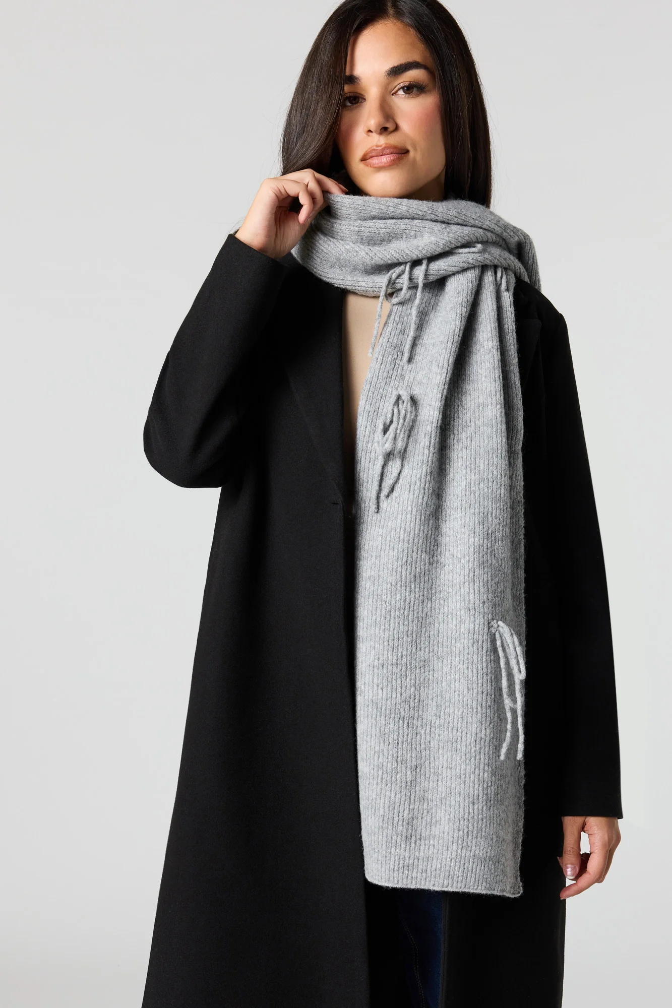 Ribbed Bow Scarf