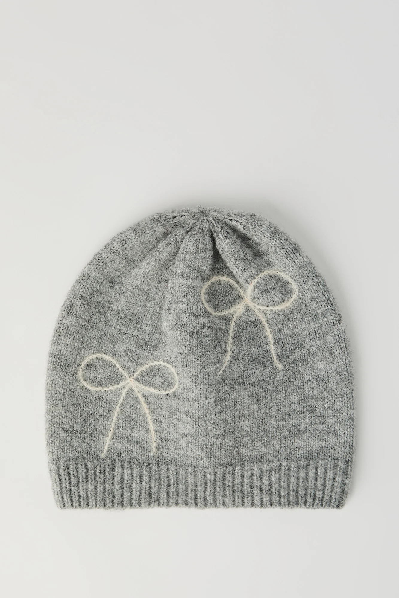 Bow Jacquard Knit Beanie - Image 3