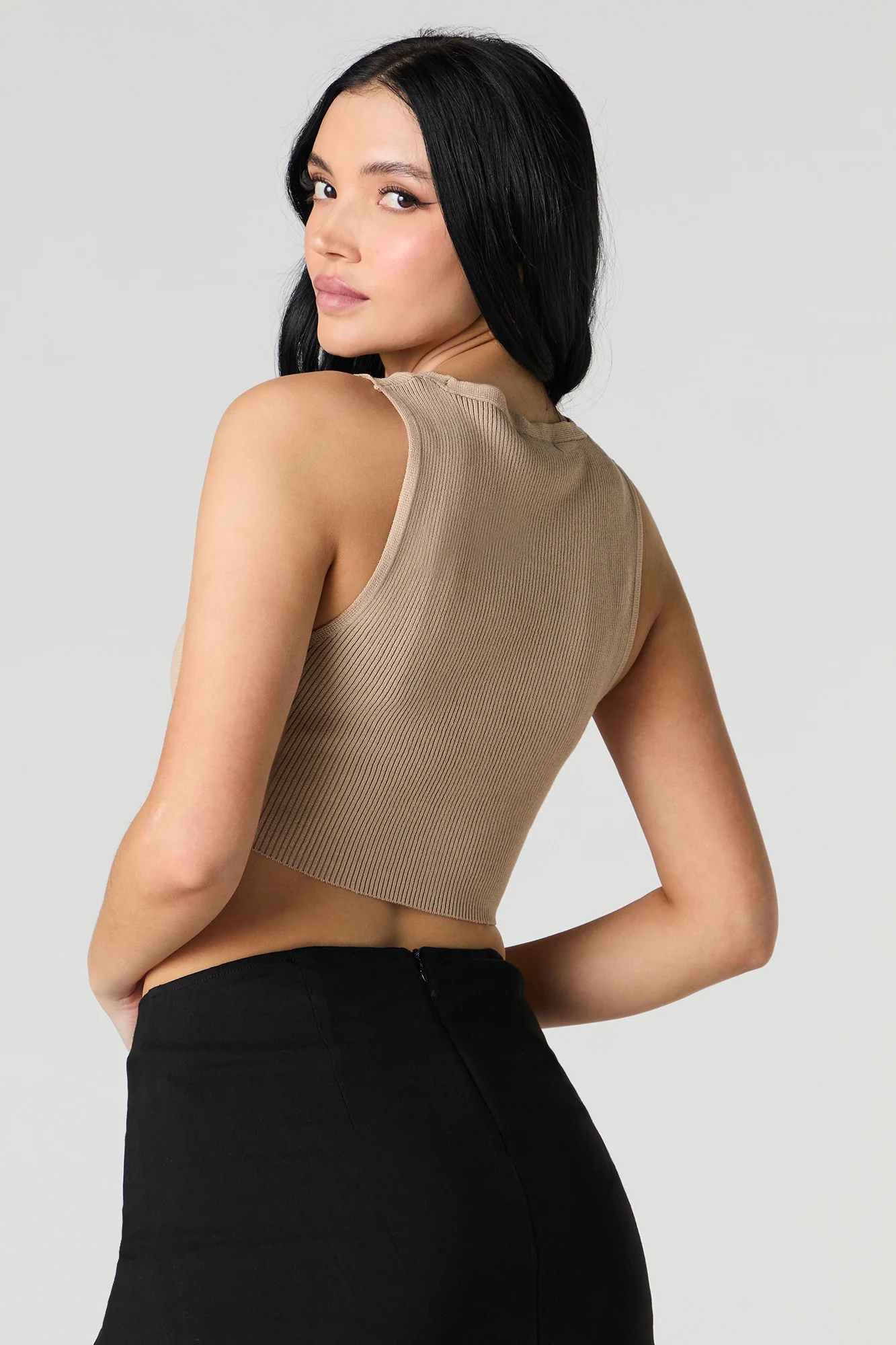 Veste courte en tricot côtelé - Image 8