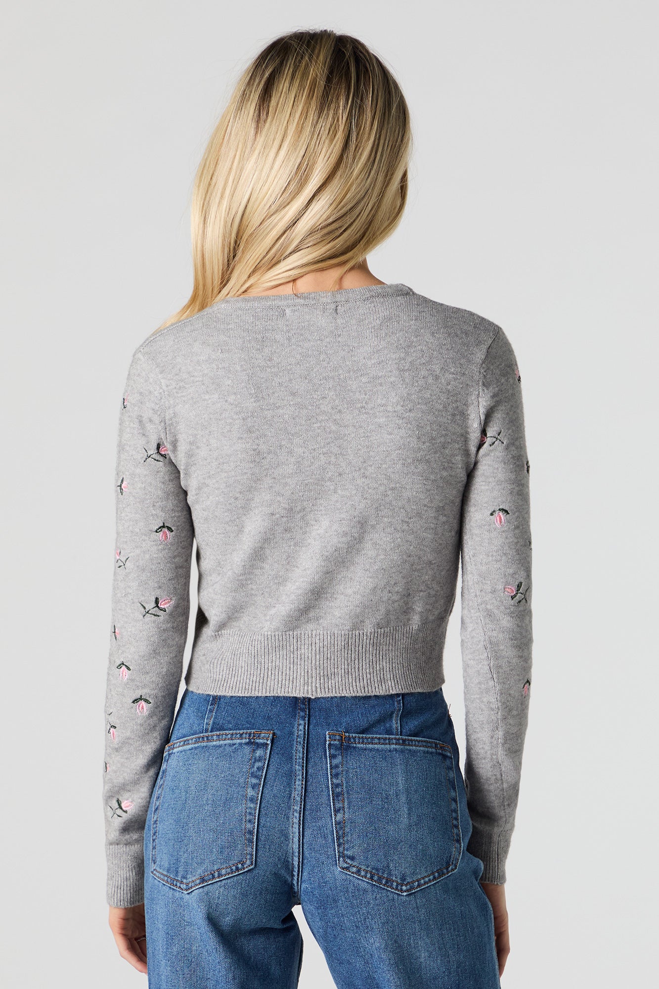 Embroidered Button Front Sweater - Image 2