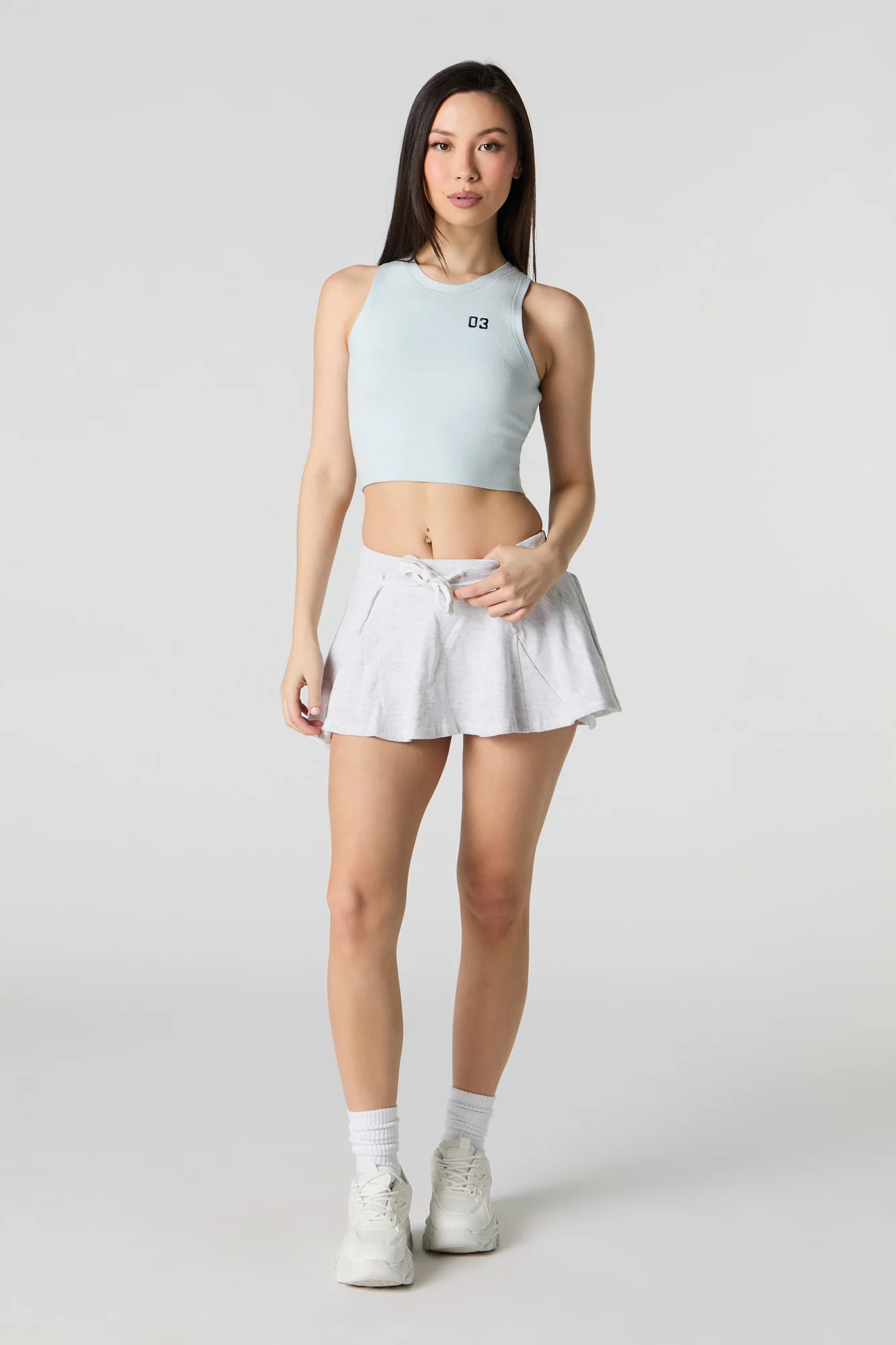 Débardeur court en tricot avec motif brodé - Image 3