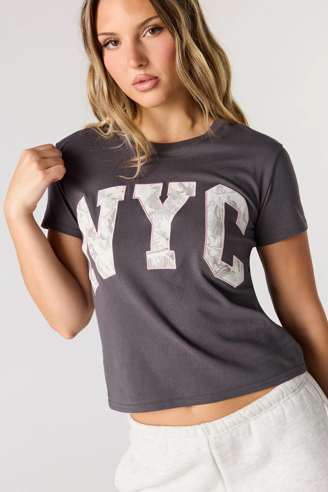 Twill Embroidered Boxy T-Shirt