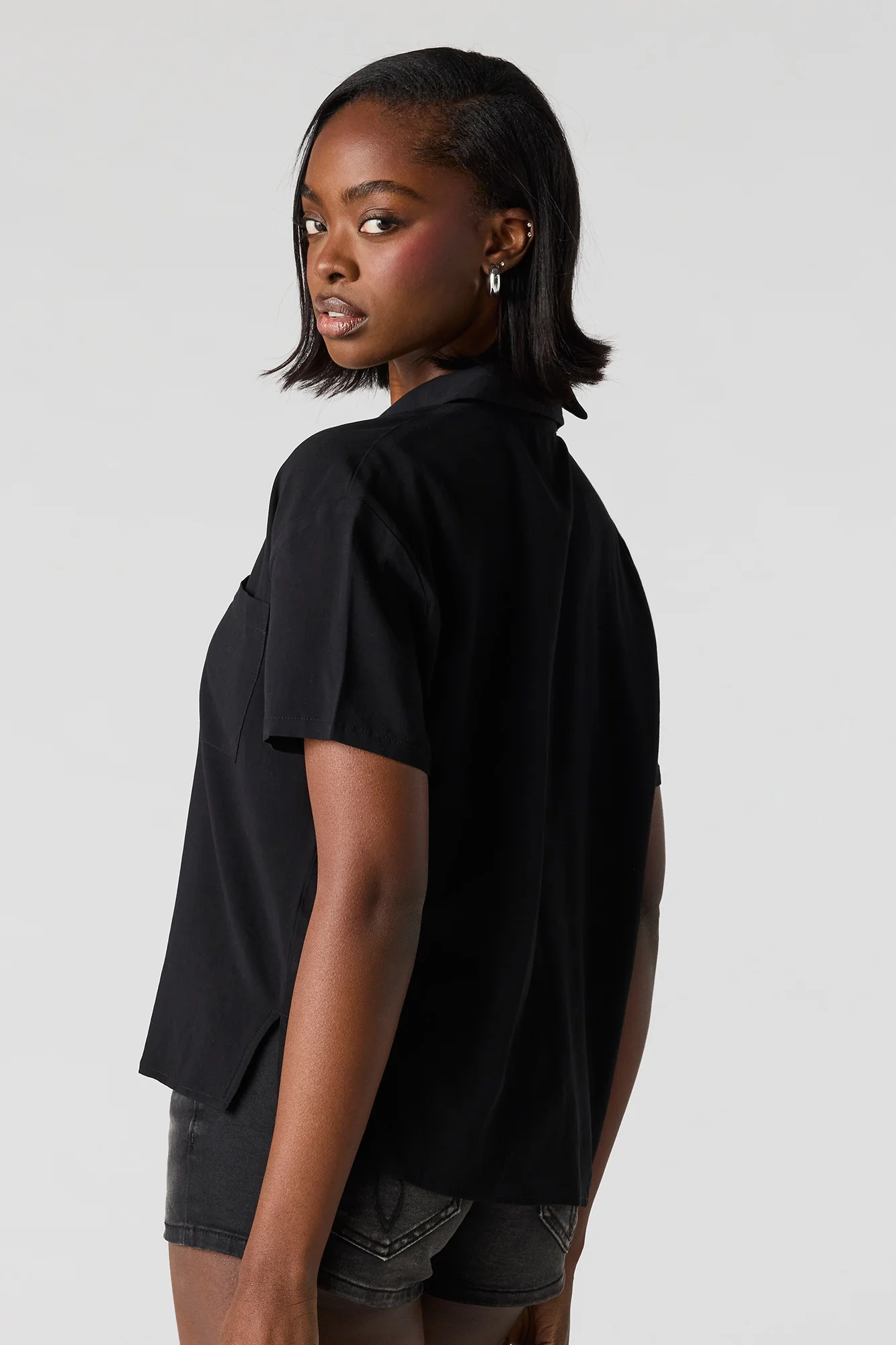 Short Sleeve Button-Up Top - Image 5