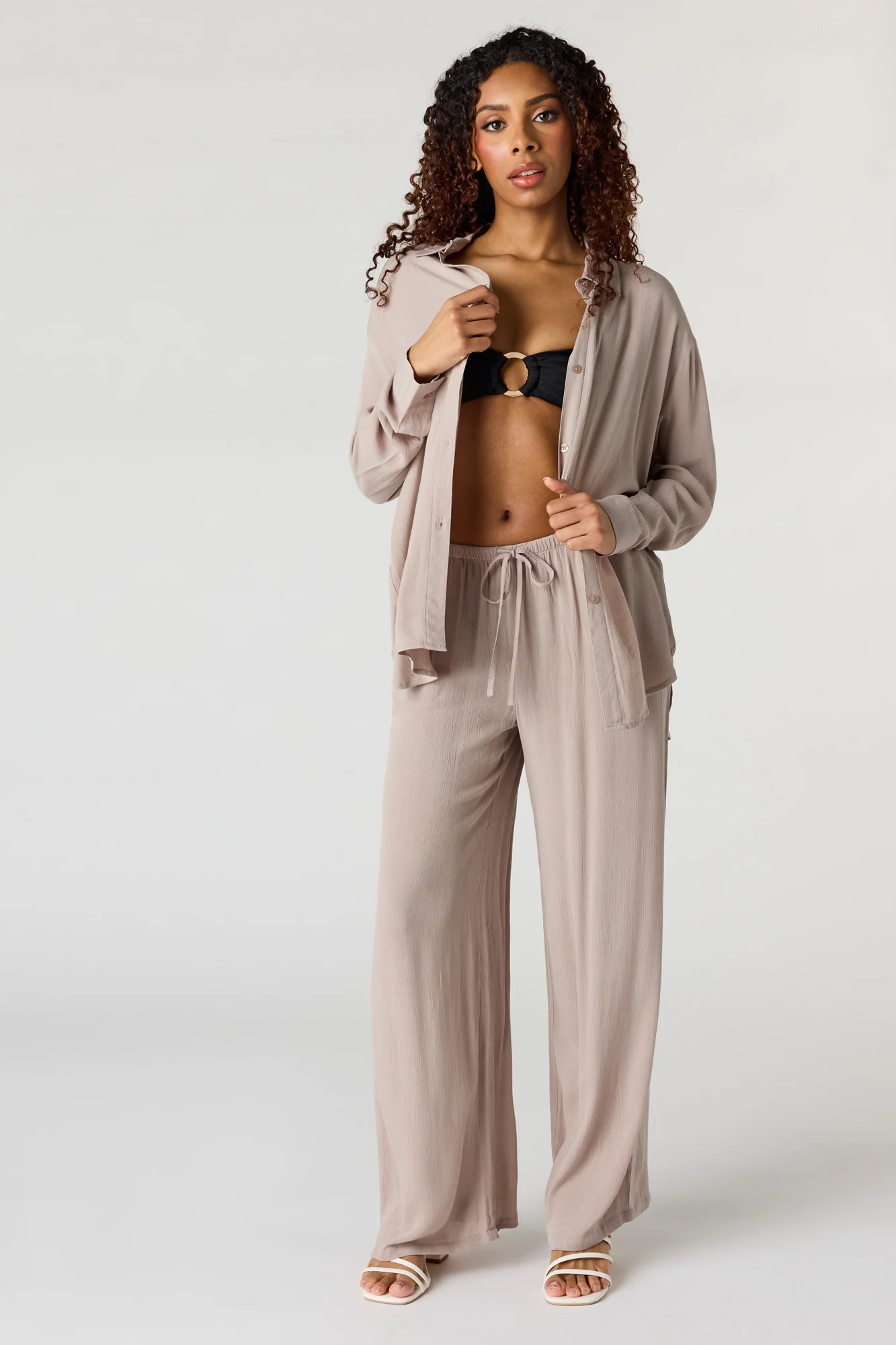 Flowy Oversized Button-Up Top - Image 15