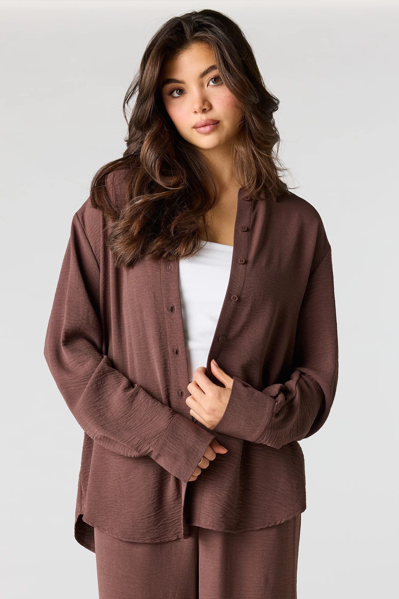 Flowy Oversized Button-Up Top