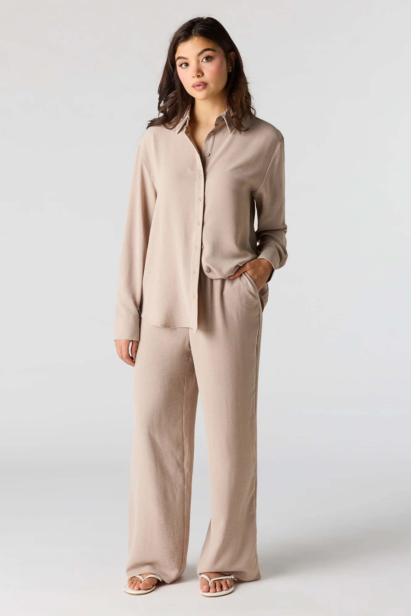 Flowy Oversized Button-Up Top - Image 9