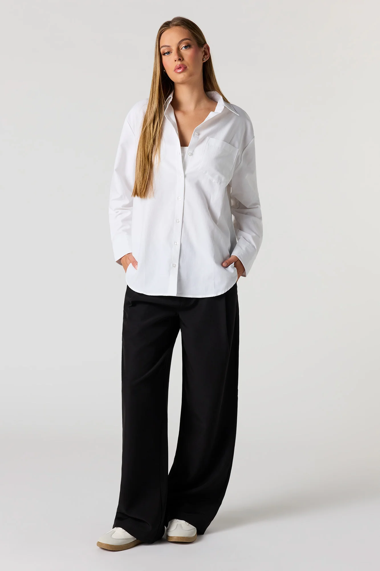 Oversized Button-Up Collared Top - Image 6