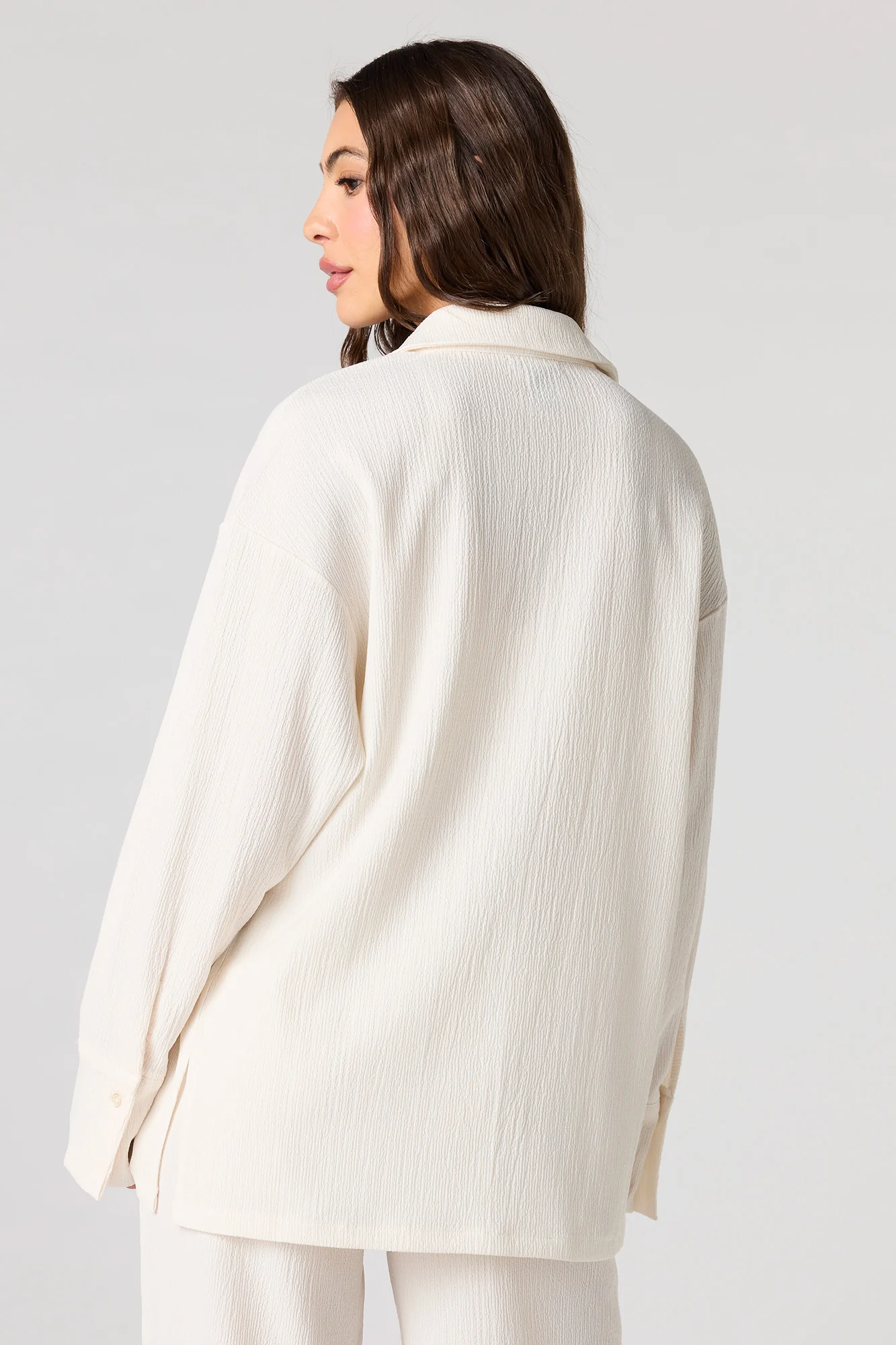 Textured Knit Button-Up Long Sleeve Top - Image 8