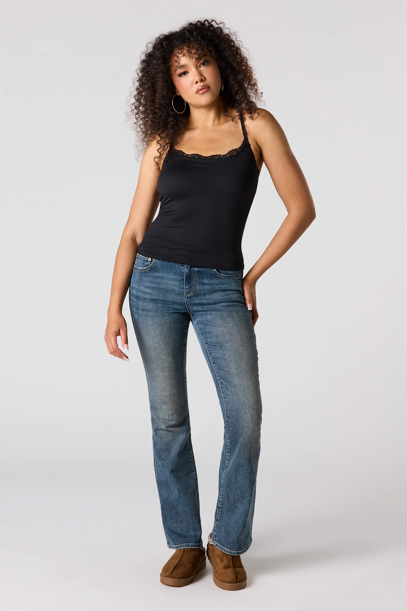 Braless Contour Lace Trim Scoop Neck Tank - Image 3