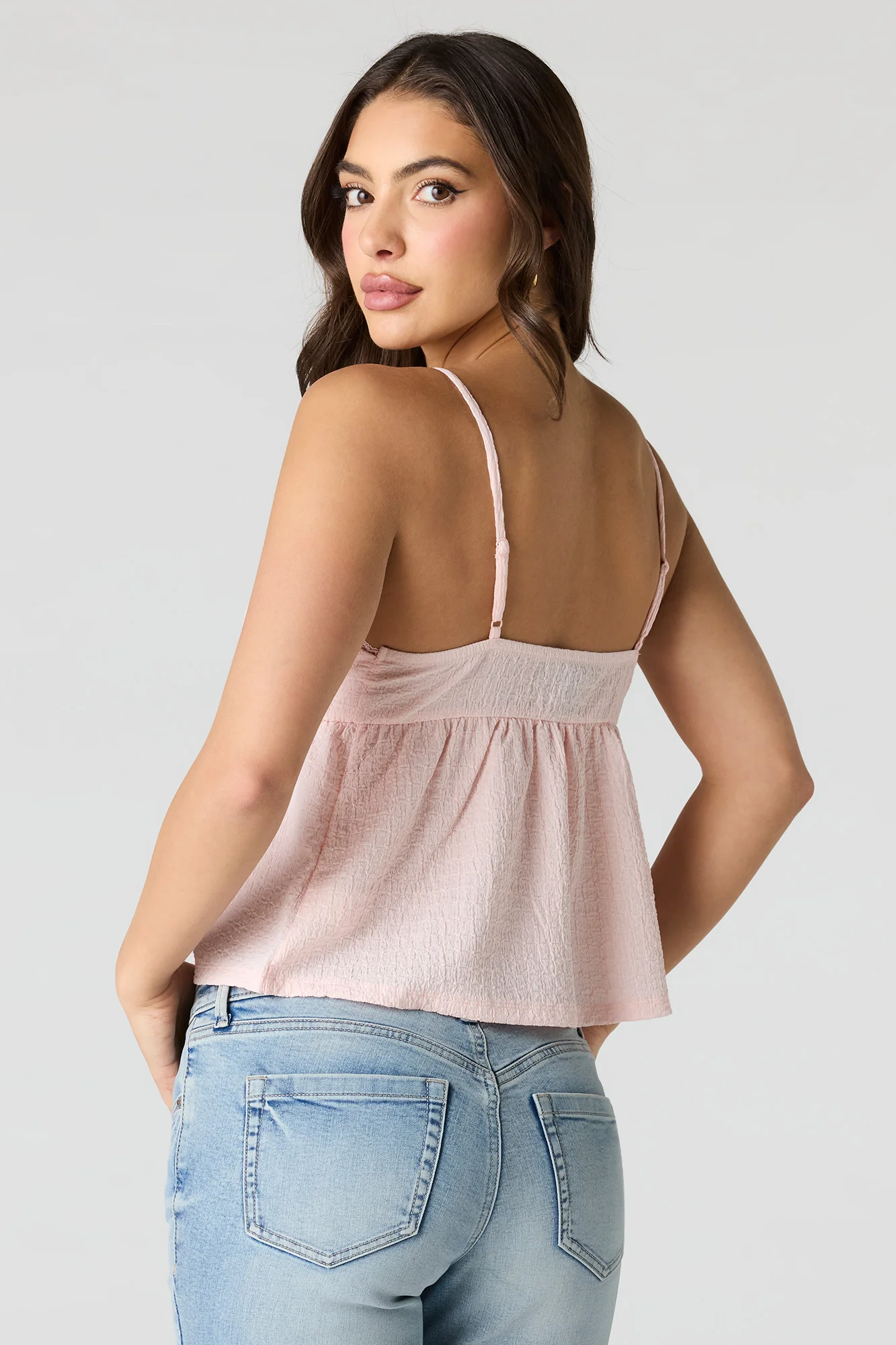 Textured V-Neck Babydoll Tank - Image 14