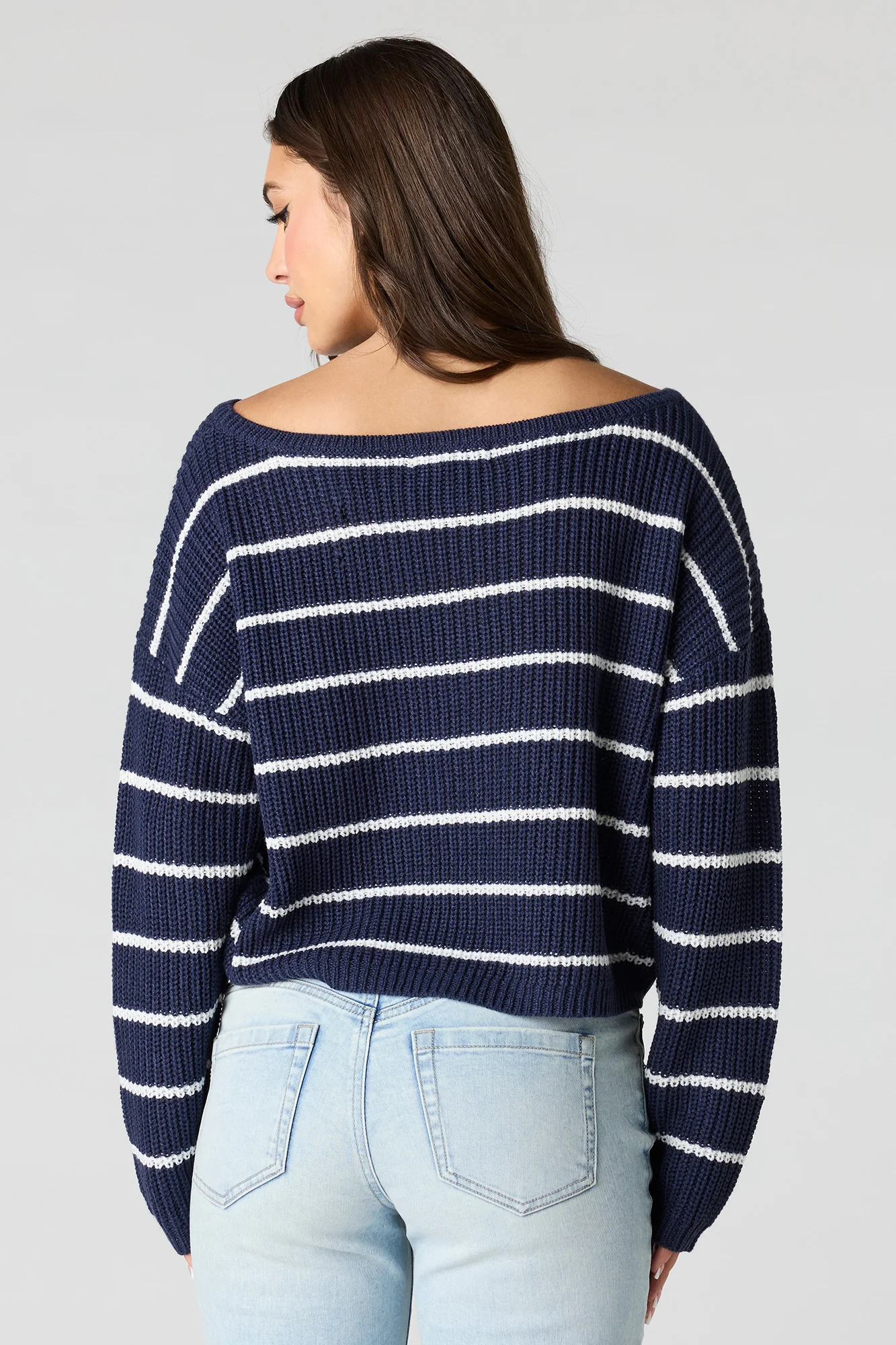 Striped Boat Neck Sweater - Image 8