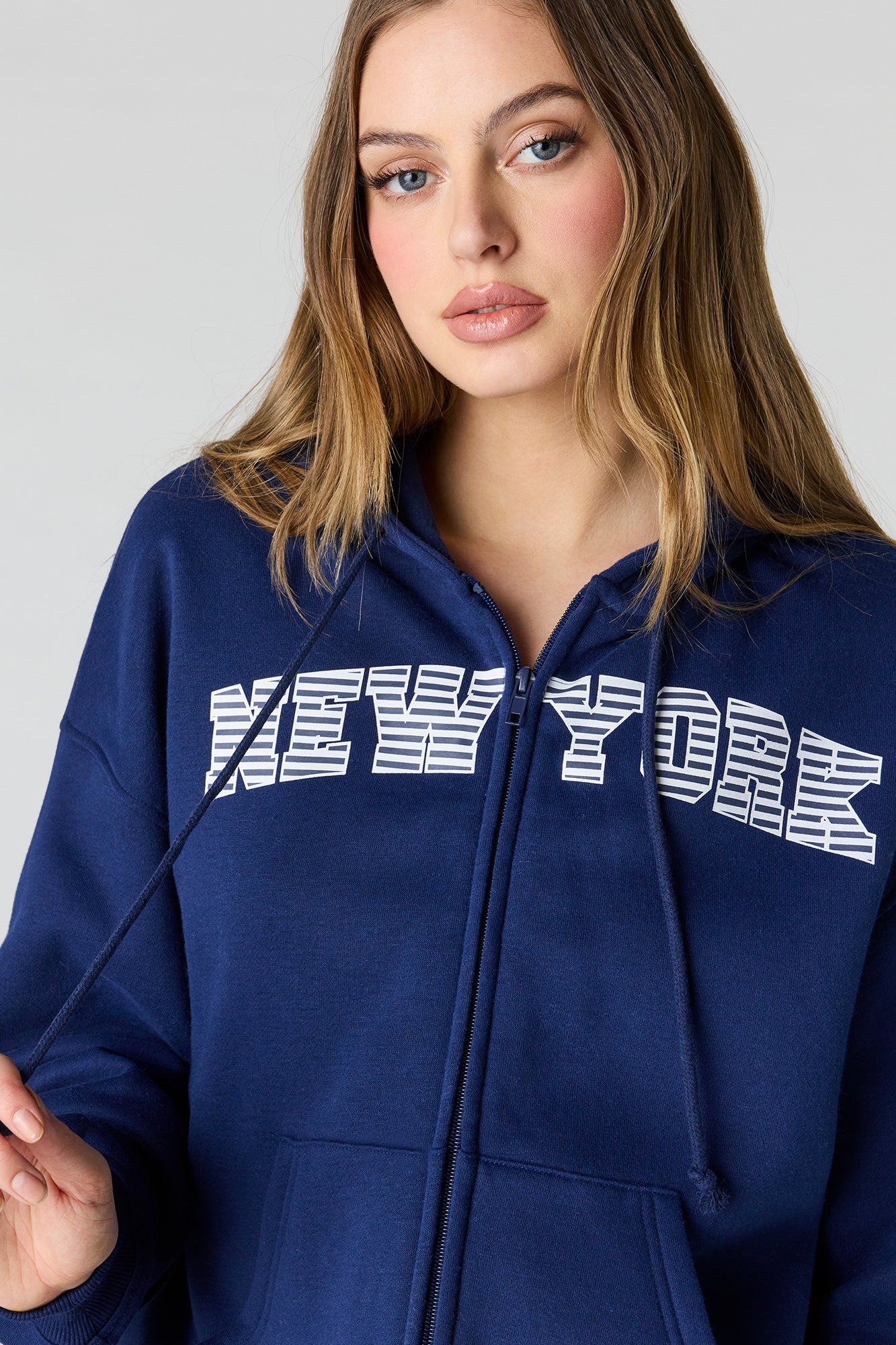 Graphic Fleece Boxy Zip-Up Hoodie - Image 10