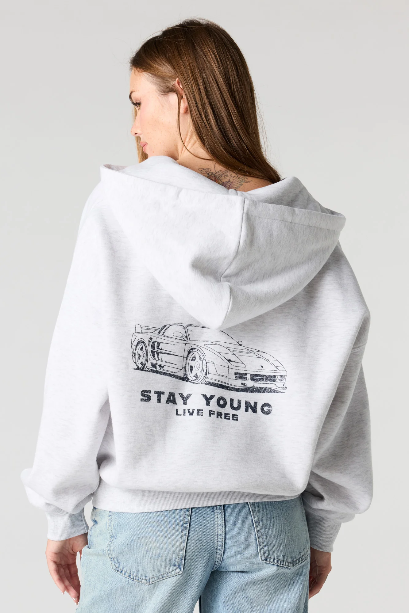 Boxy Fleece Zip-Up Hoodie - Image 7