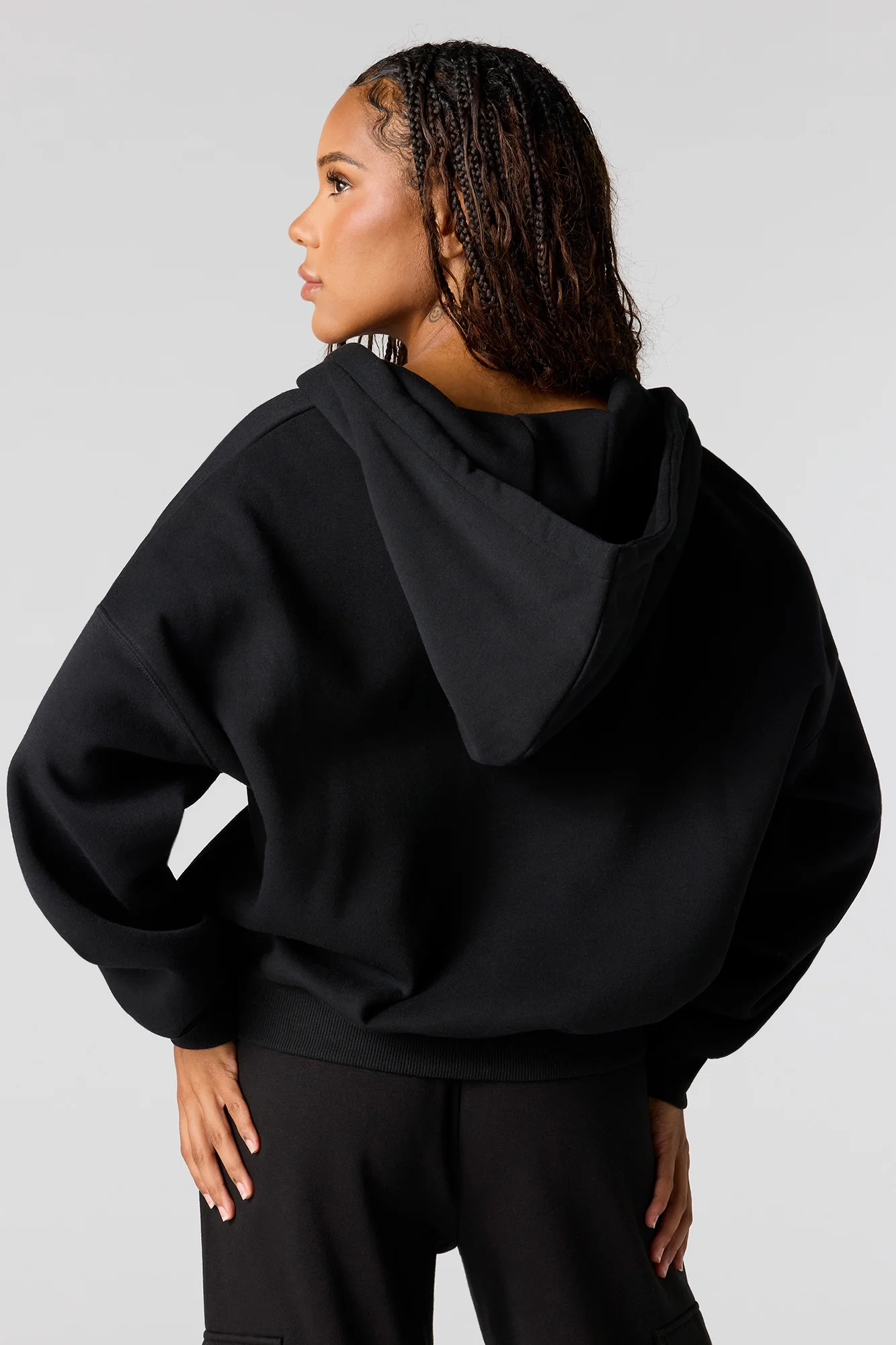 Zip-Up Boxy Fleece Hoodie - Image 19