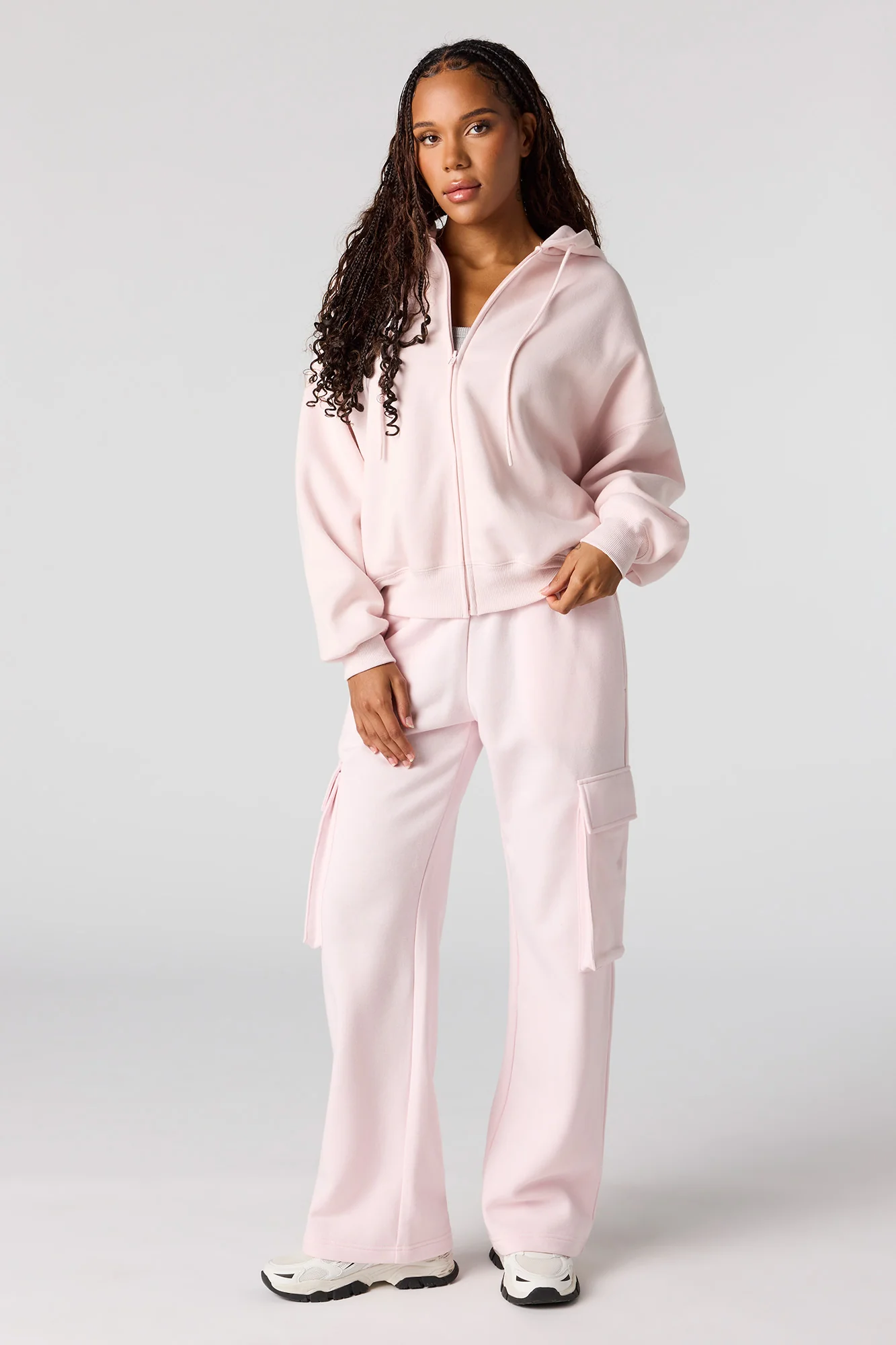 Zip-Up Boxy Fleece Hoodie - Image 23