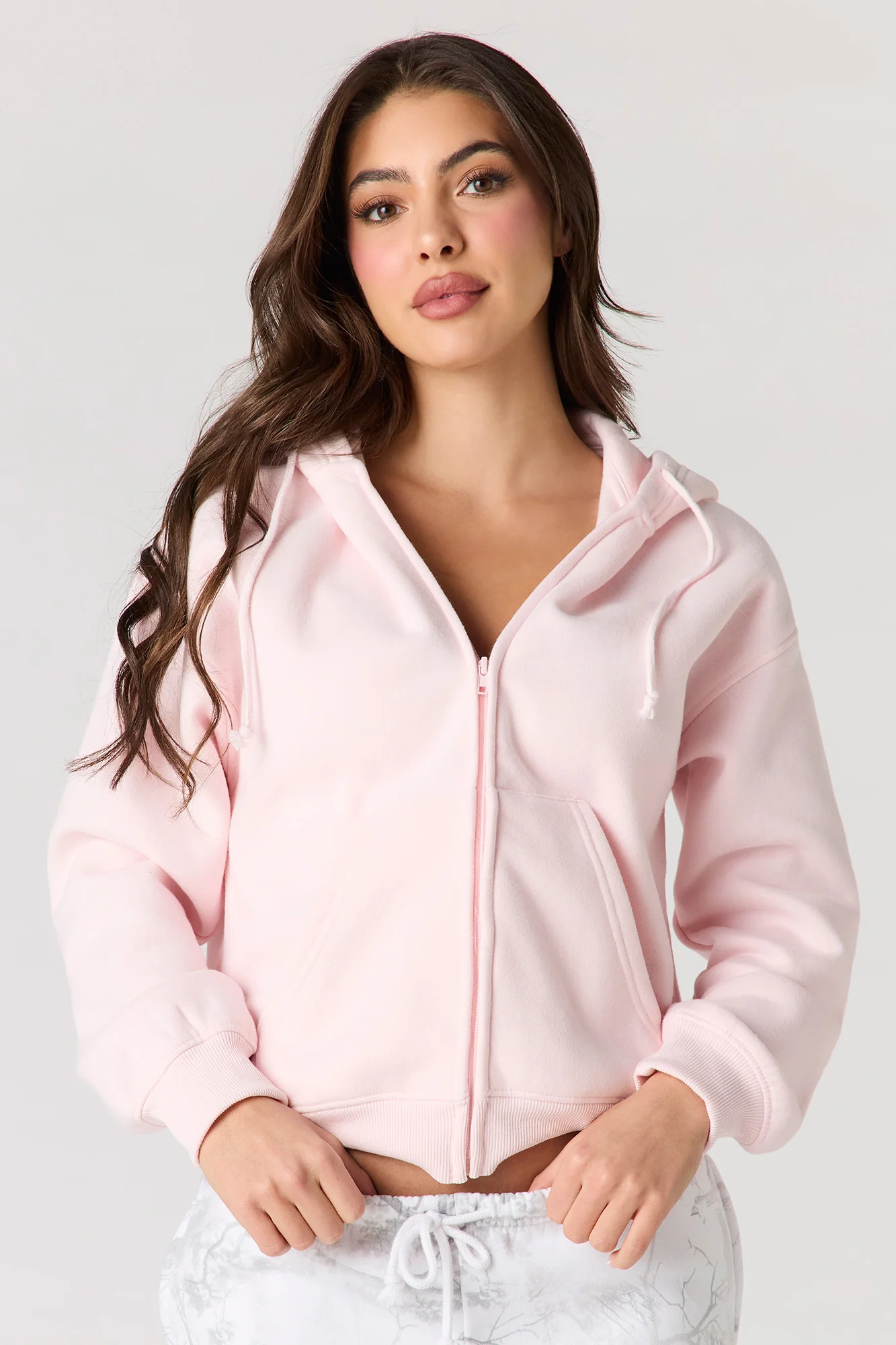 Boxy Fleece Zip-Up Hoodie - Image 13