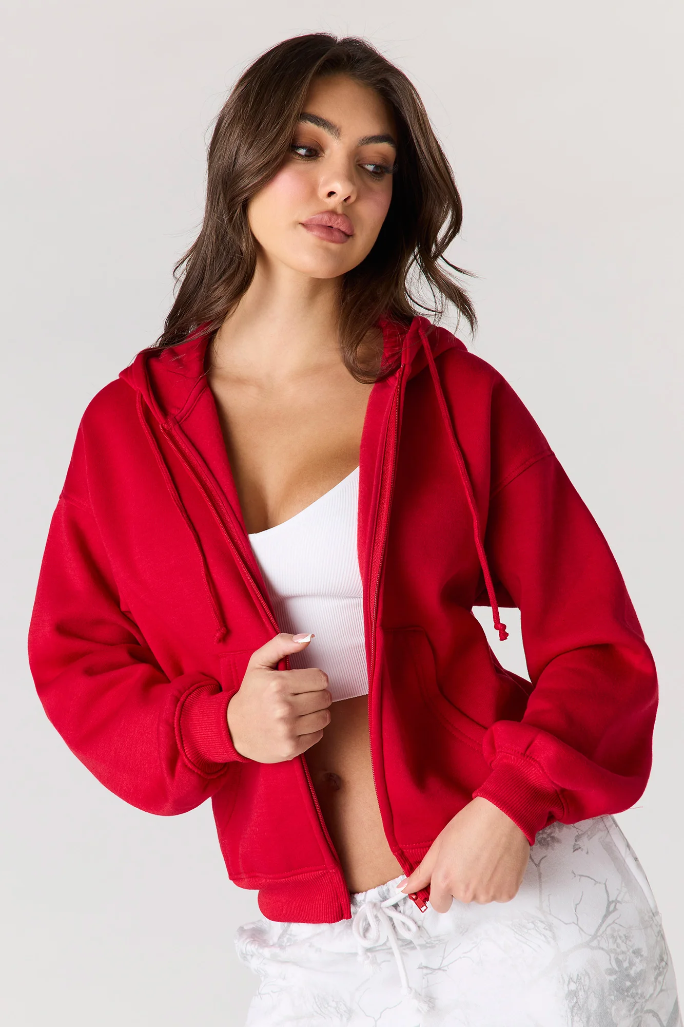 Boxy Fleece Zip-Up Hoodie - Image 4