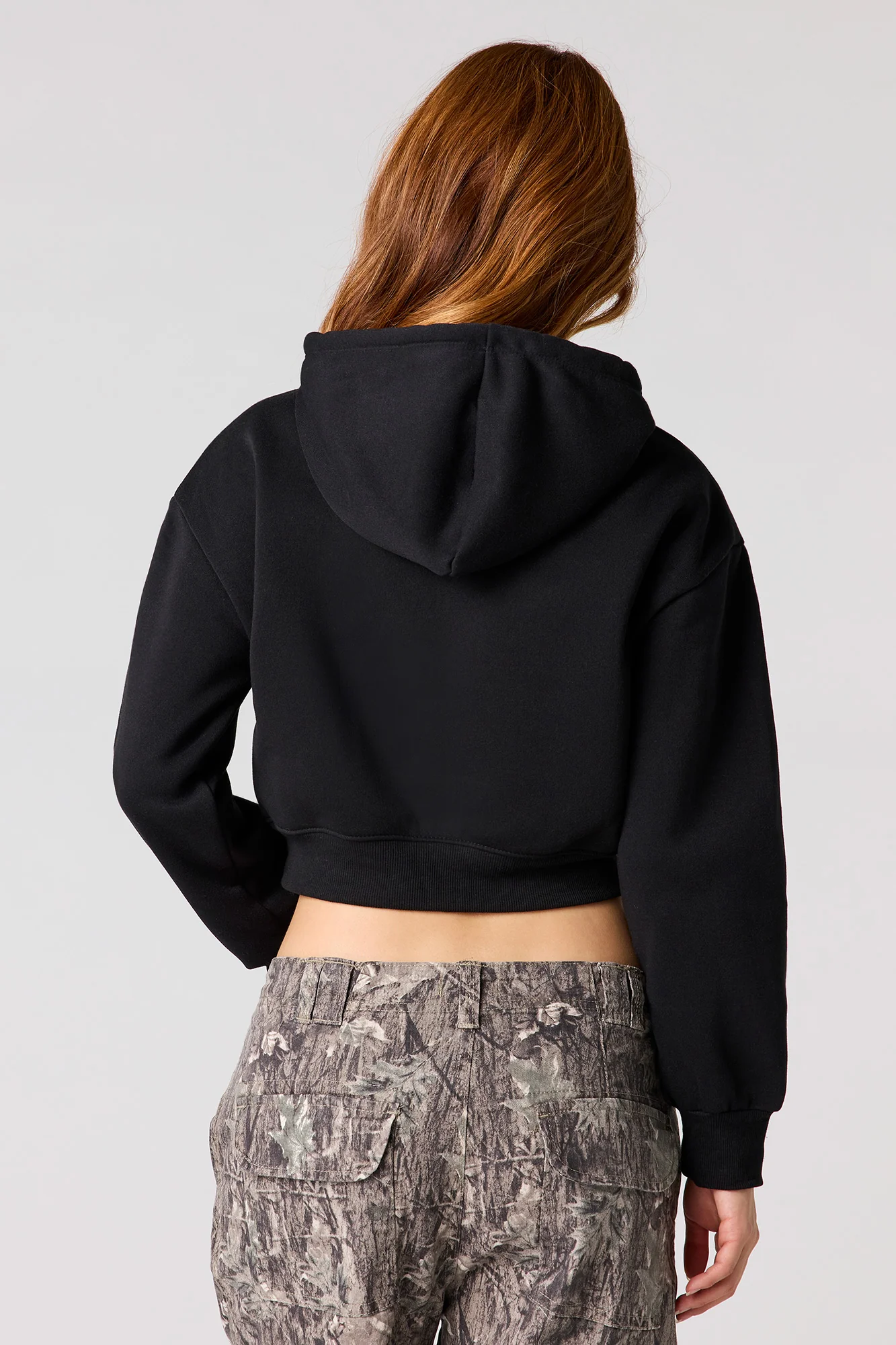 Fleece Cropped Hoodie - Image 3