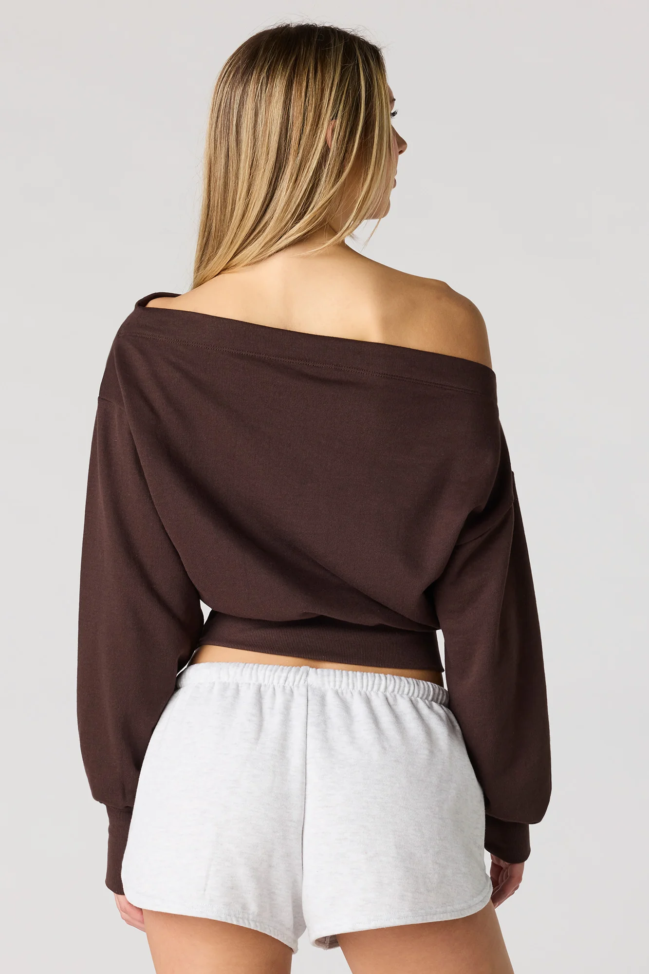 French Terry Off Shoulder Sweatshirt - Image 3