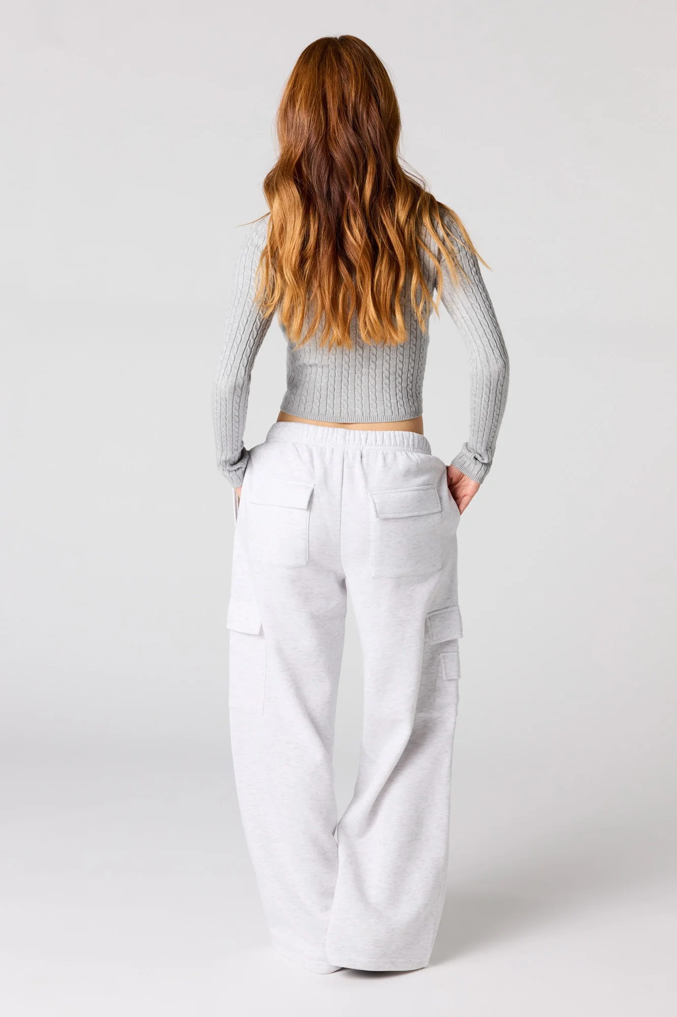 Fleece Ultra Wide Leg Cargo Sweatpant - Image 3
