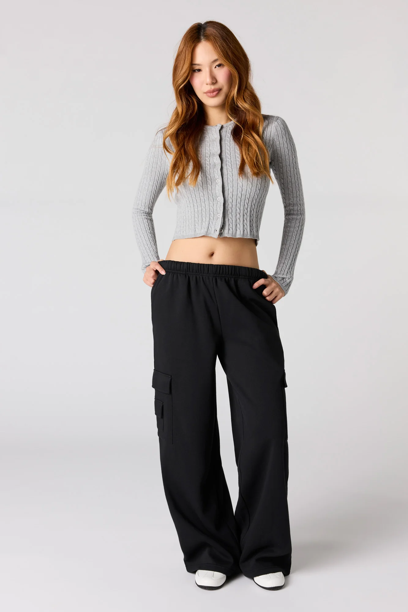 Fleece Ultra Wide Leg Cargo Sweatpant - Image 4
