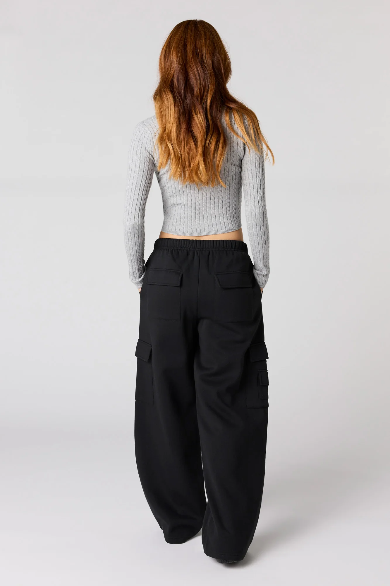 Fleece Ultra Wide Leg Cargo Sweatpant - Image 6
