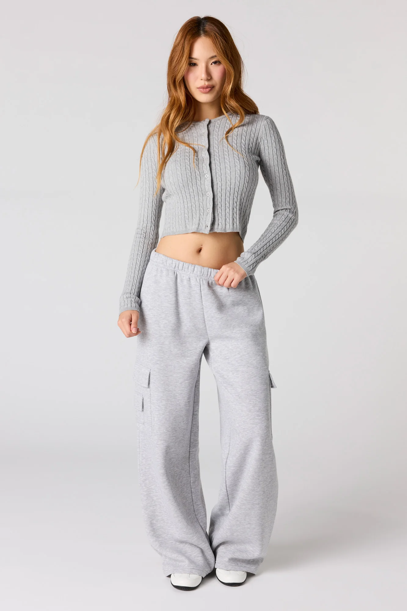 Fleece Ultra Wide Leg Cargo Sweatpant - Image 7