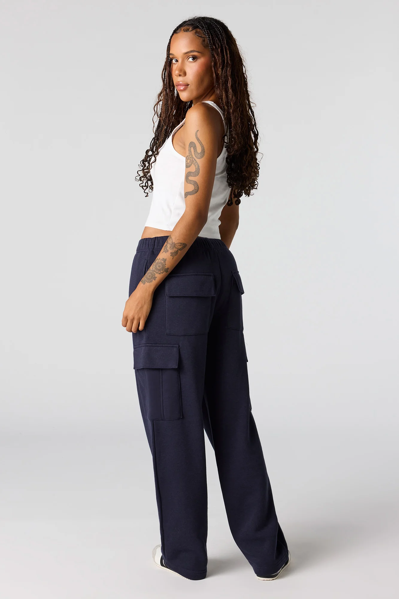 Wide Leg Cargo Fleece Sweatpant - Image 6