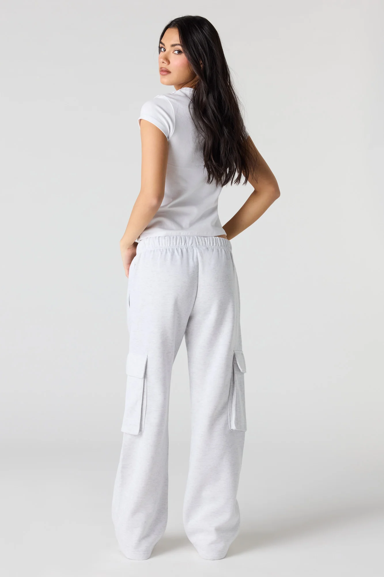 Fleece Wide Leg Cargo Sweatpant - Image 12