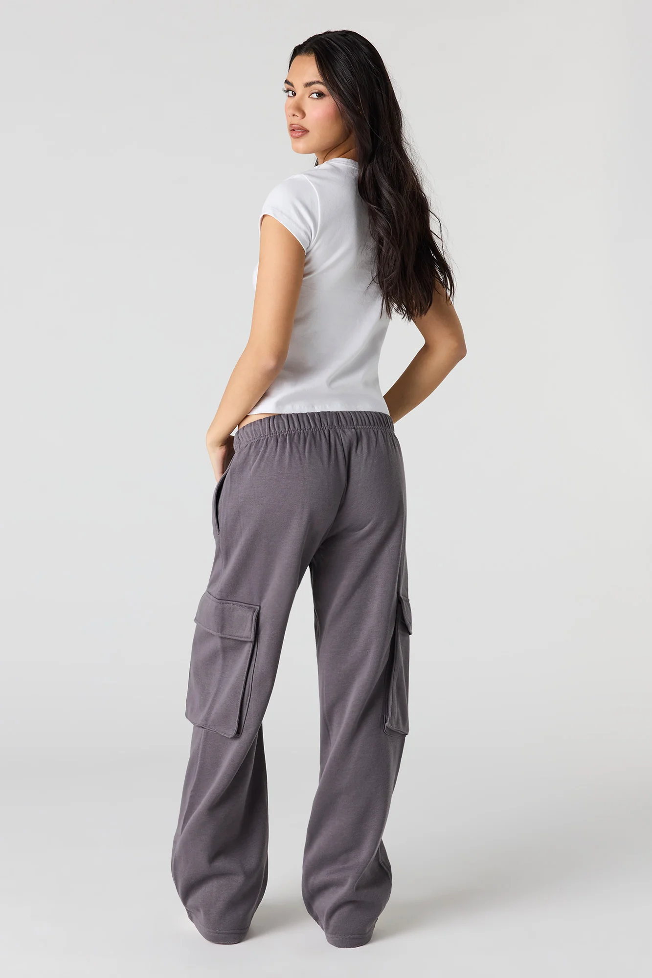 Fleece Wide Leg Cargo Sweatpant - Image 9
