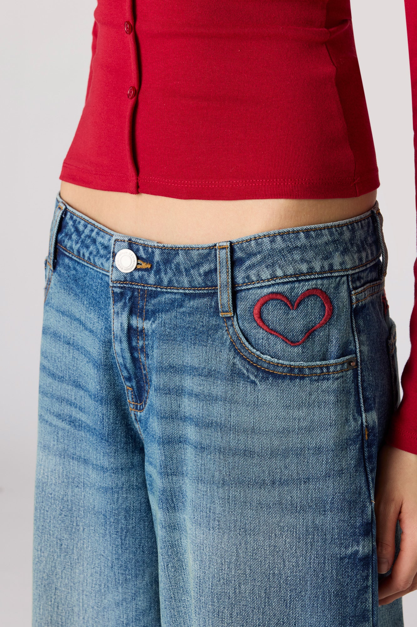 Embroidered Low Rise Super Baggy Jean - Image 5