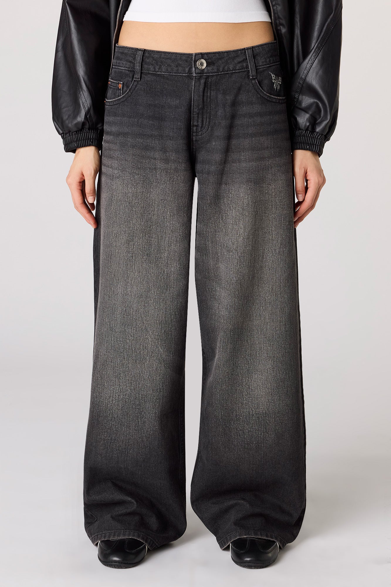 Embroidered Low Rise Super Baggy Jean - Image 7