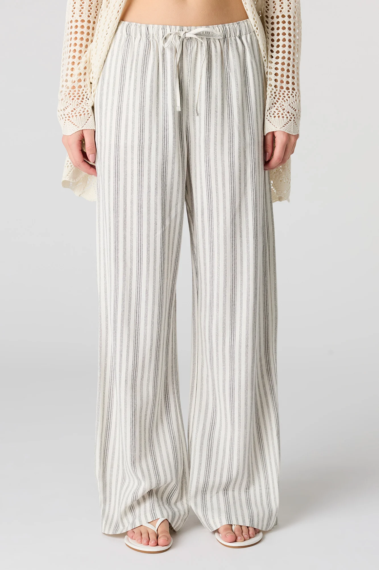 Linen-Blend Flowy Wide Leg Pant - Image 5