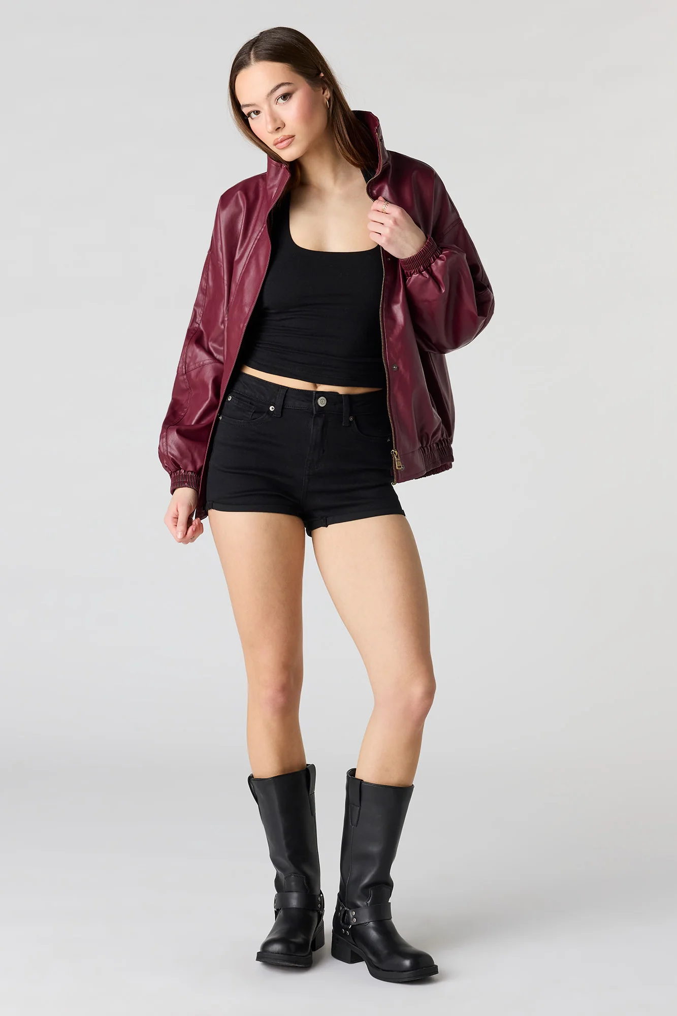 Miami High Rise Black Denim Short - Image 3