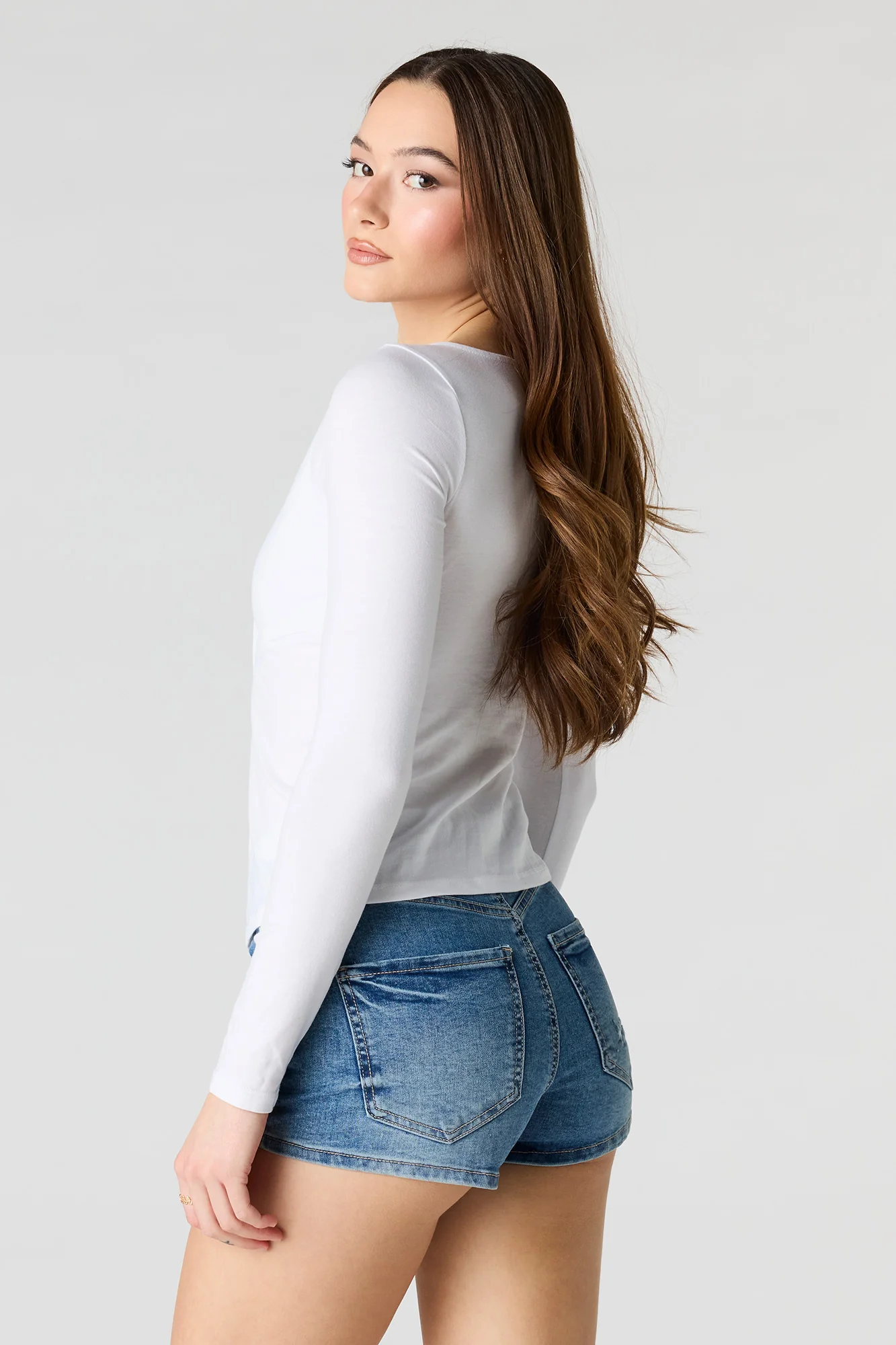 Miami High Rise Ripped Denim Short - Image 2