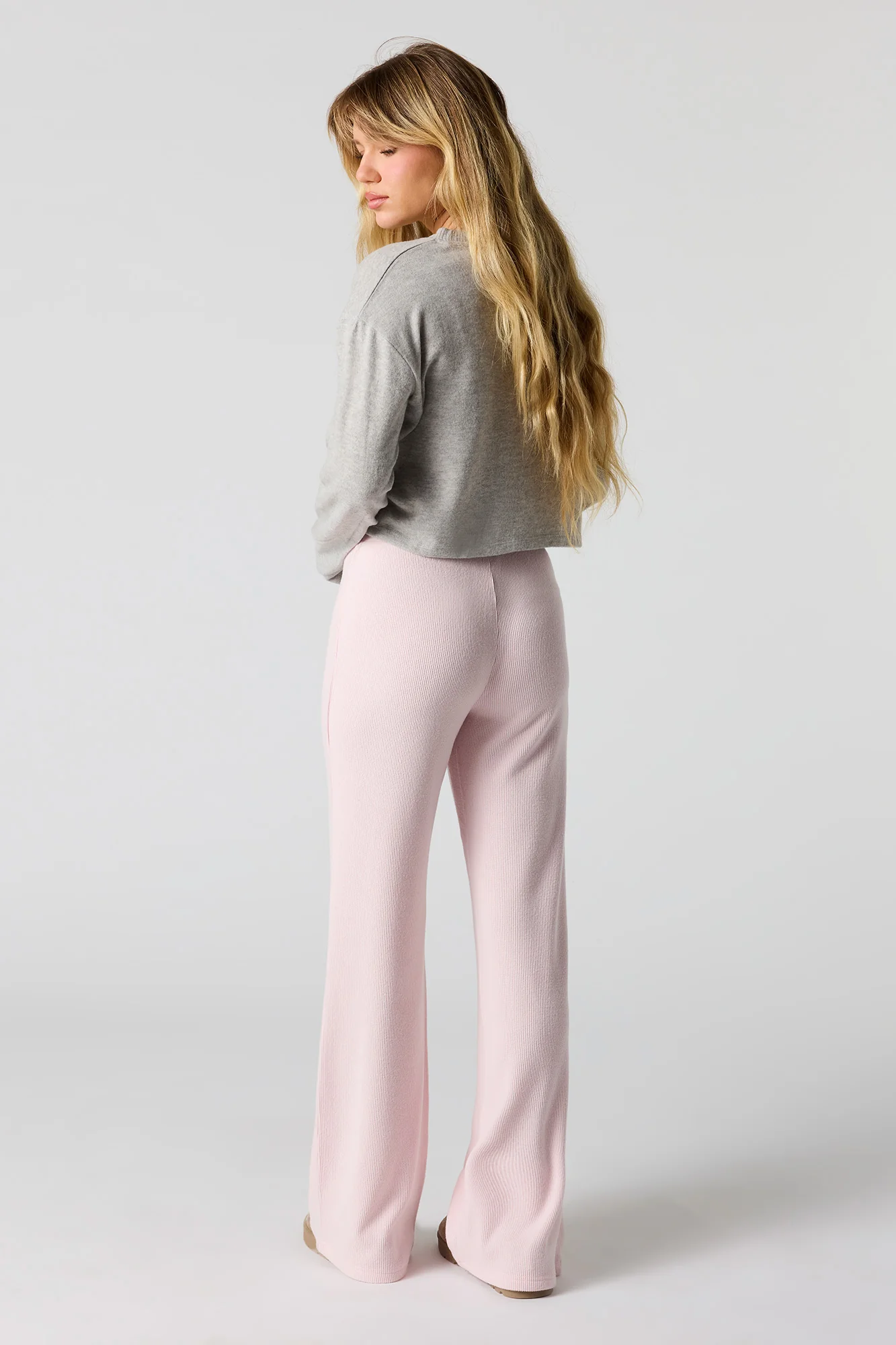 Waffle Knit Wide Leg Legging - Image 3