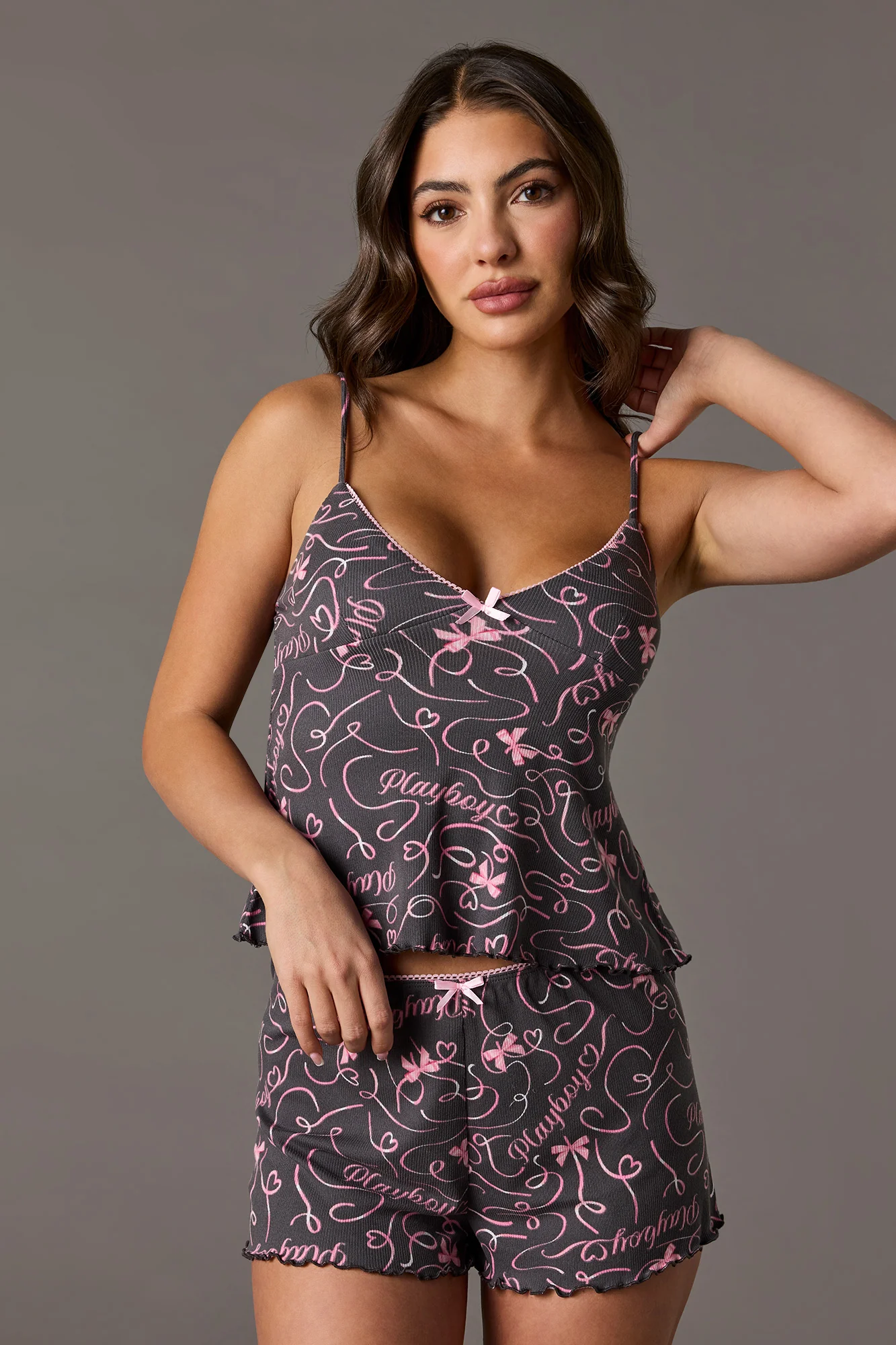 Playboy Soft Ribbed Tank & Short Pajama Set - Image 4