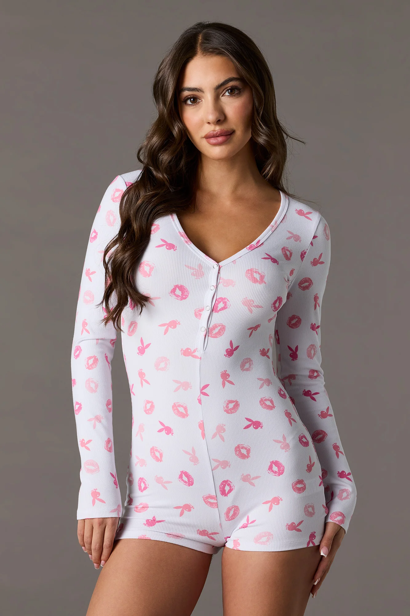 Playboy Ribbed Pajama Romper - Image 7