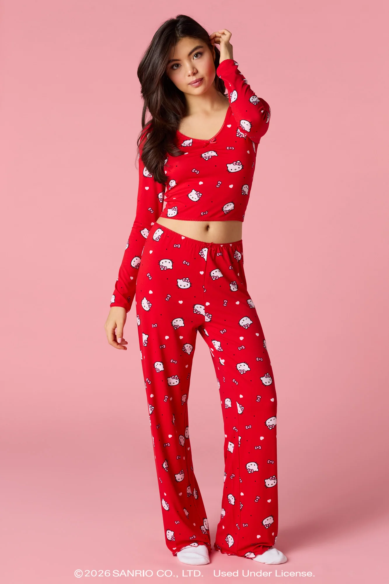 Hello Kitty® Long Sleeve Top & Pant Pajama Set