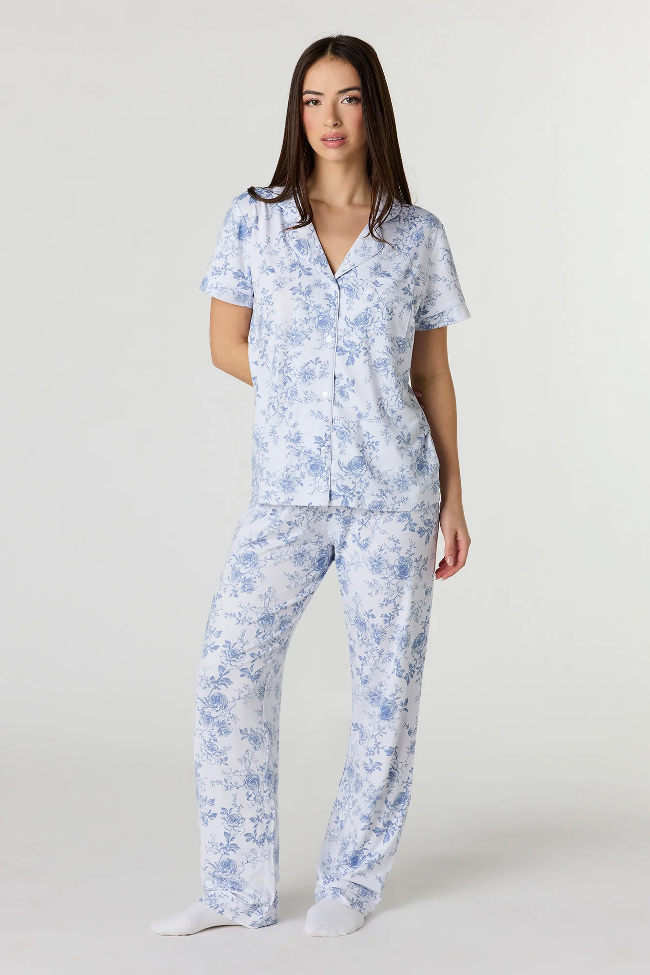 Soft Button-Up Top & Pant Pajama Set - Image 14