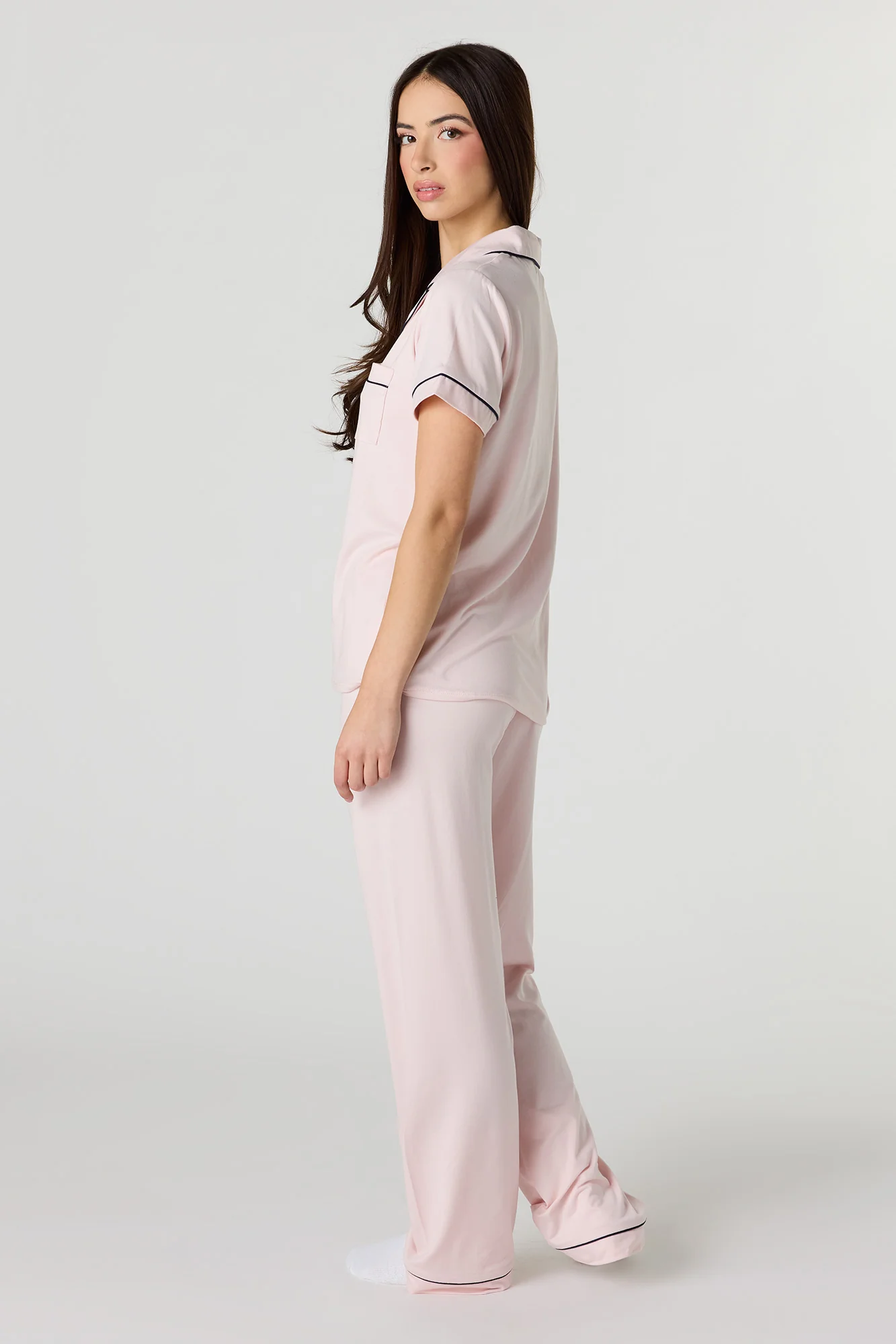 Soft Button-Up Top & Pant Pajama Set - Image 33