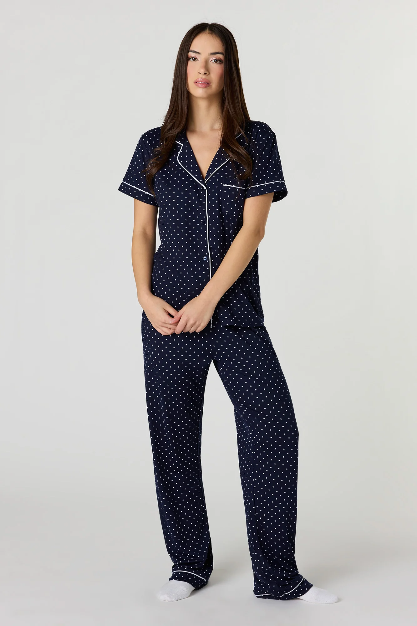 Soft Button-Up Top & Pant Pajama Set - Image 5