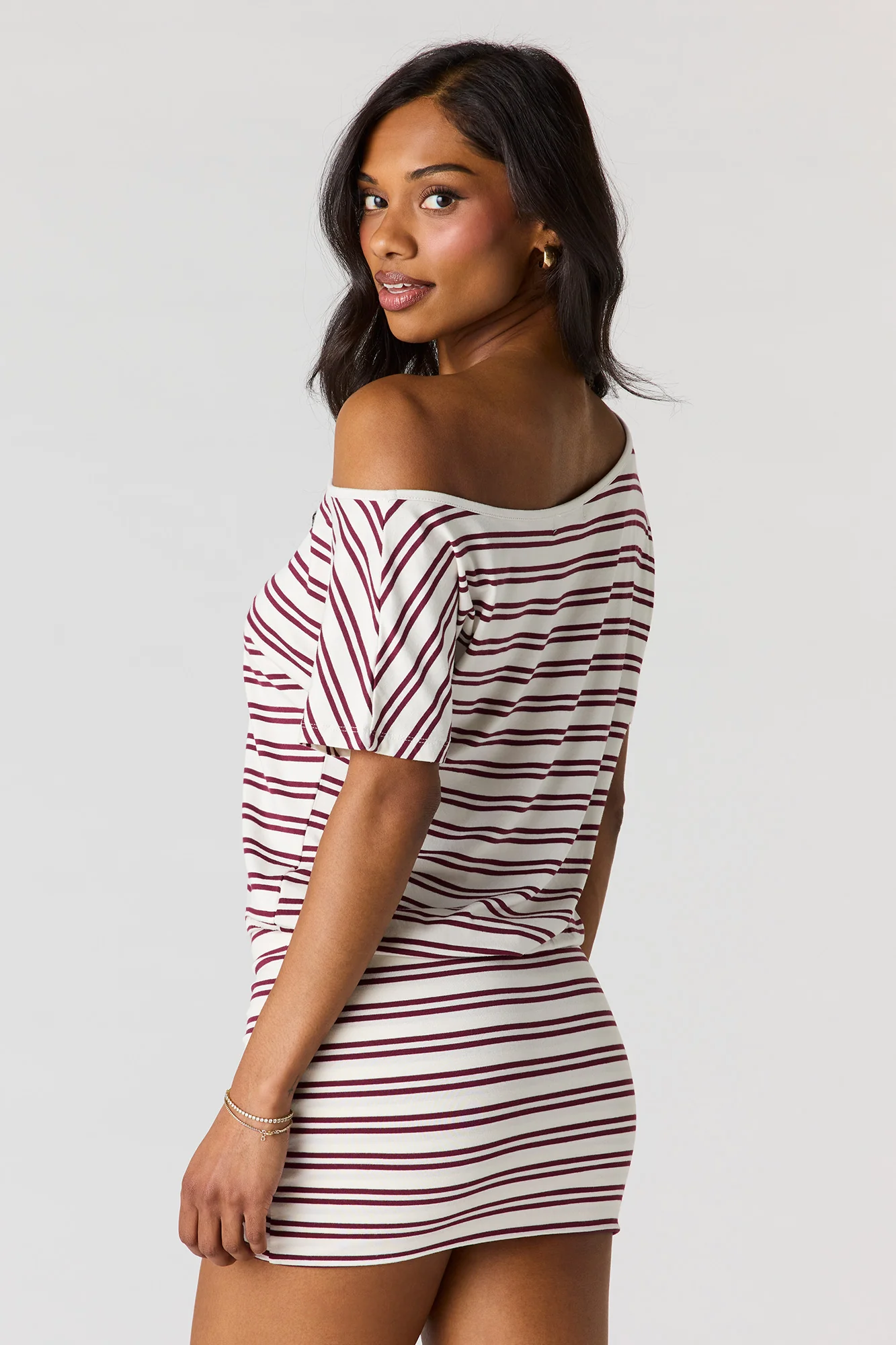 Dolman Short Sleeve Mini Dress - Image 2